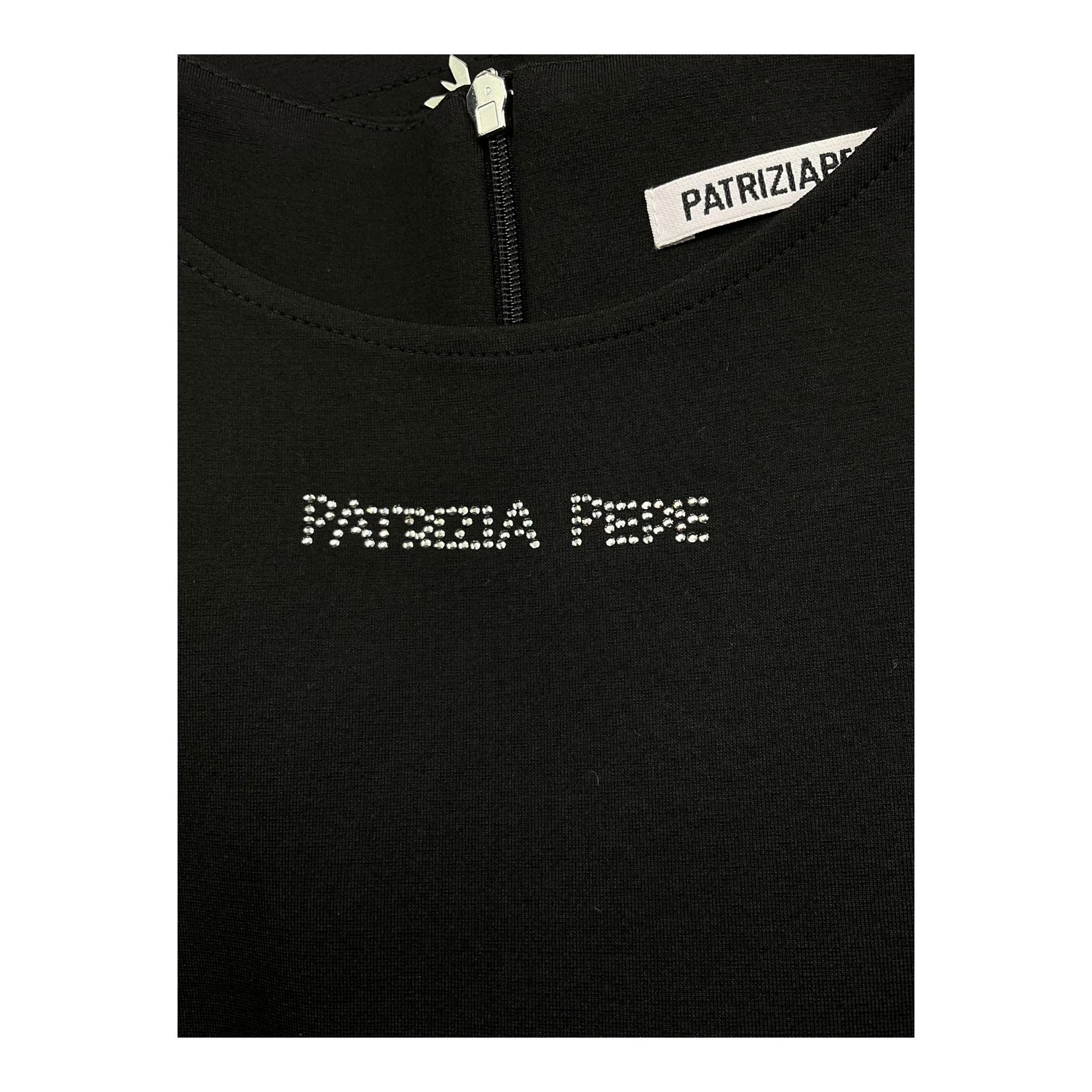 PATRIZIA PEPE abito manica lunga tinta unita con frange Nero per Bambina 7A0515X NERO PATRIZIA PEPE