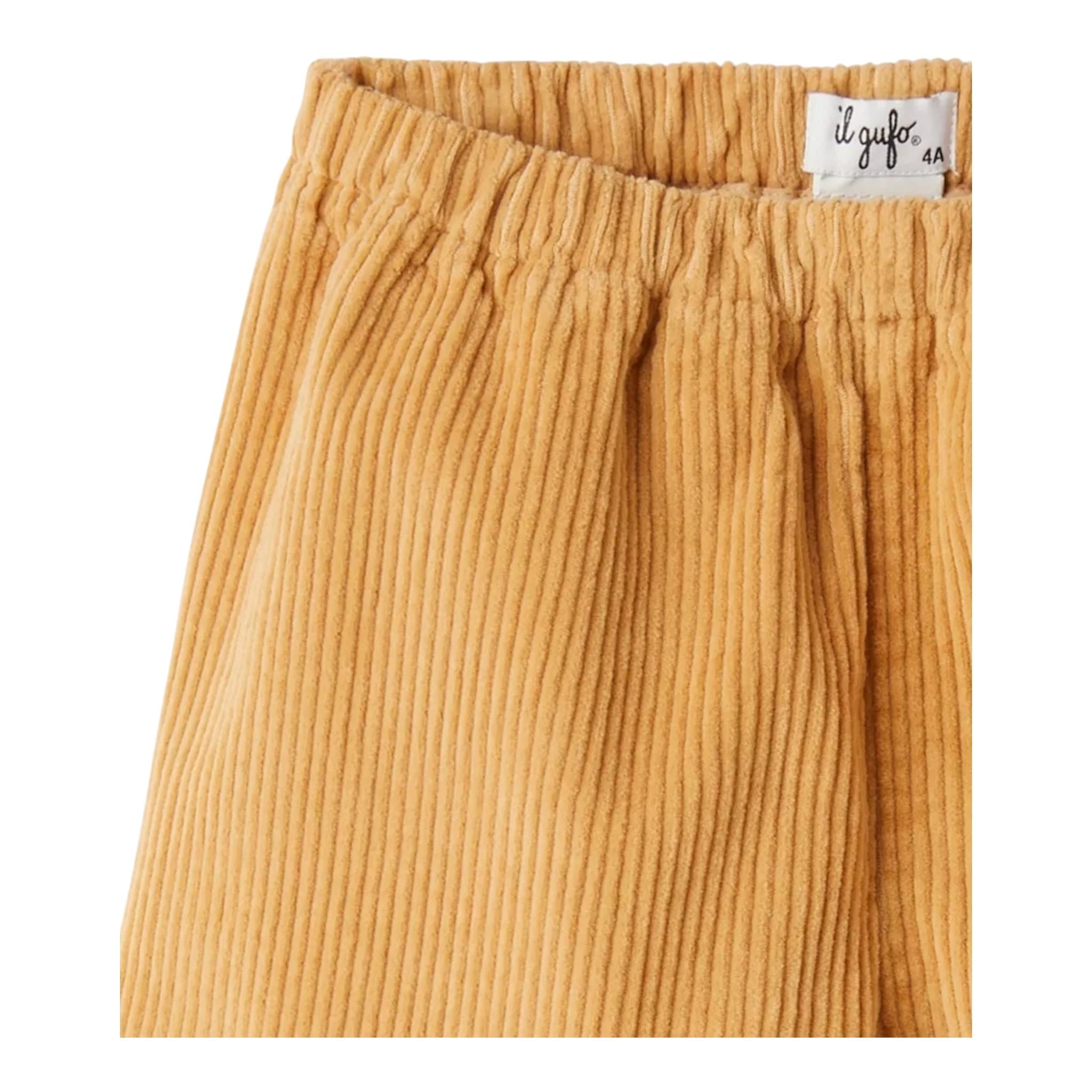 IL GUFO pantalone modello a palazzo tinta unita a costine Cammello per Neonata A24PL242V6012N CAMMELLO IL GUFO