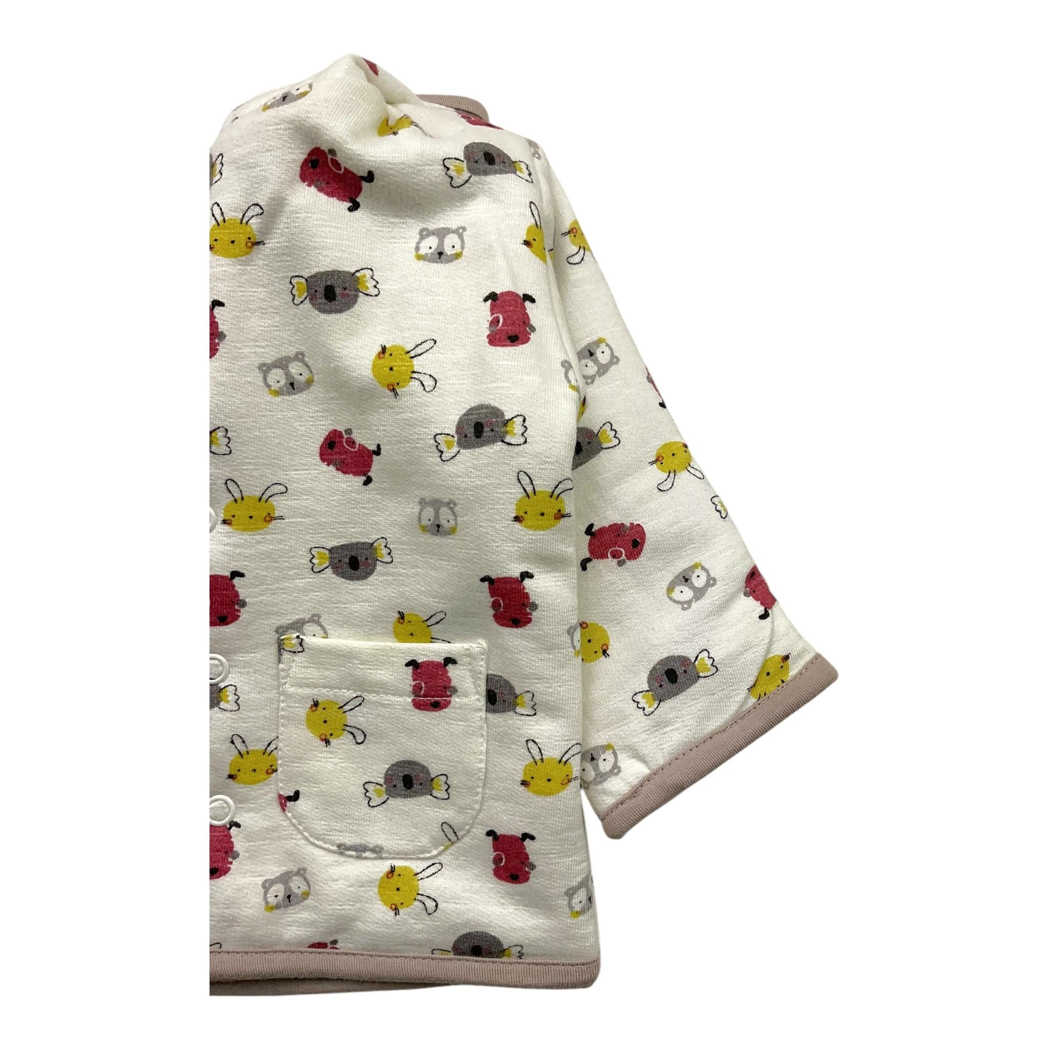 YATSI BABY completo 3pz pantalone-shirt-giubbino tinta unita con cappuccio bottoni e stampa Panna per Neonato 24431550 PANNA YATSI BABY