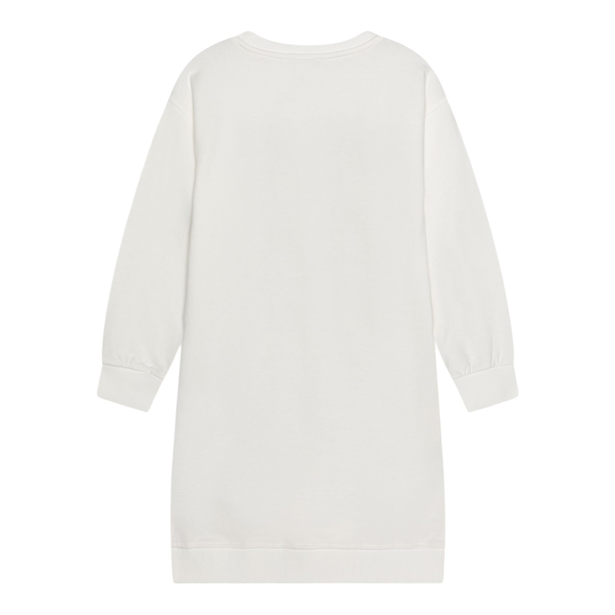 MOSCHINO abito felpa manica lunga girocollo tinta unita con stampa logo Bianco per Bambina HDV0FEX BIANCO MOSCHINO