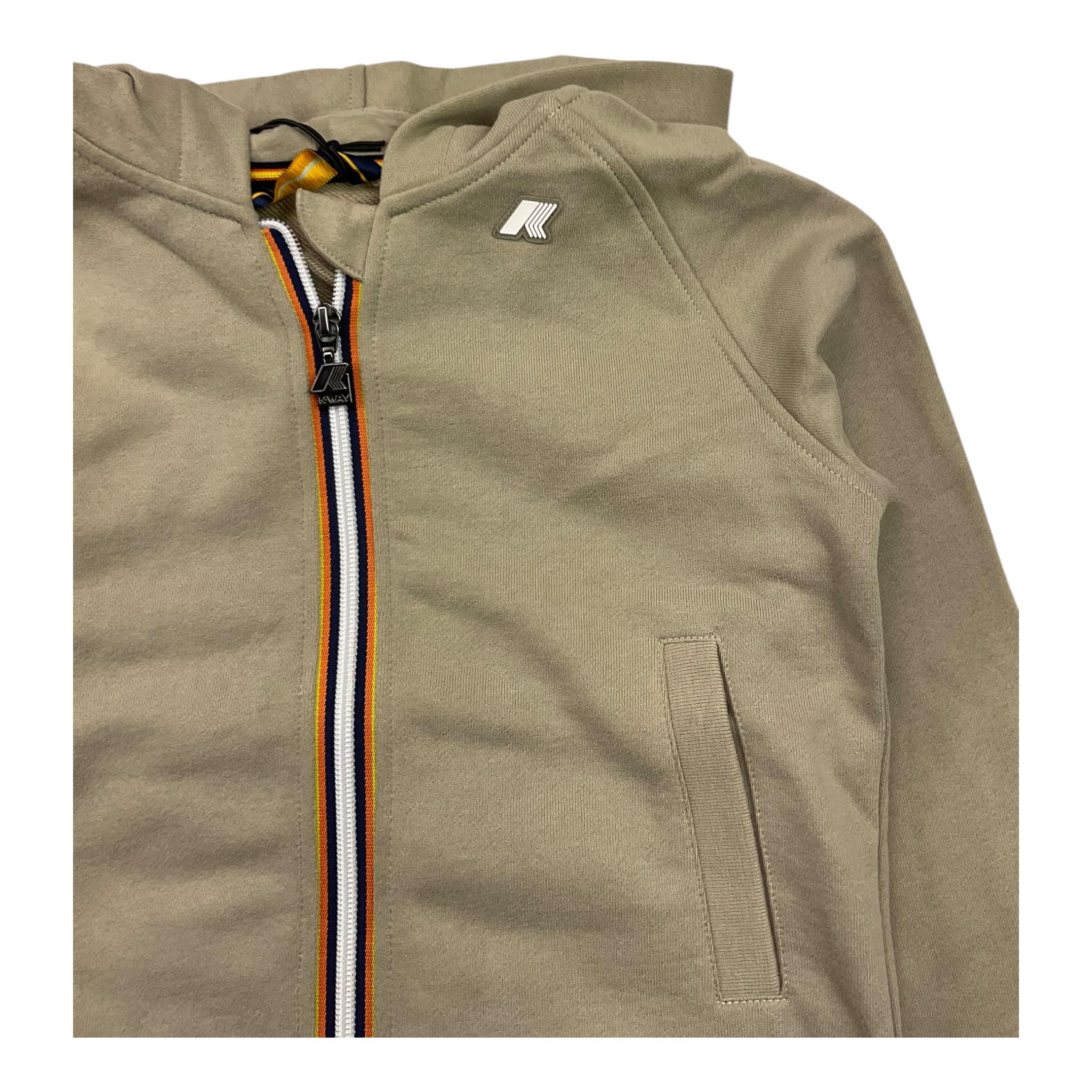 K-WAY felpa tinta unita con zip e cappuccio Verde per Bambino K51347W VERDE K-WAY