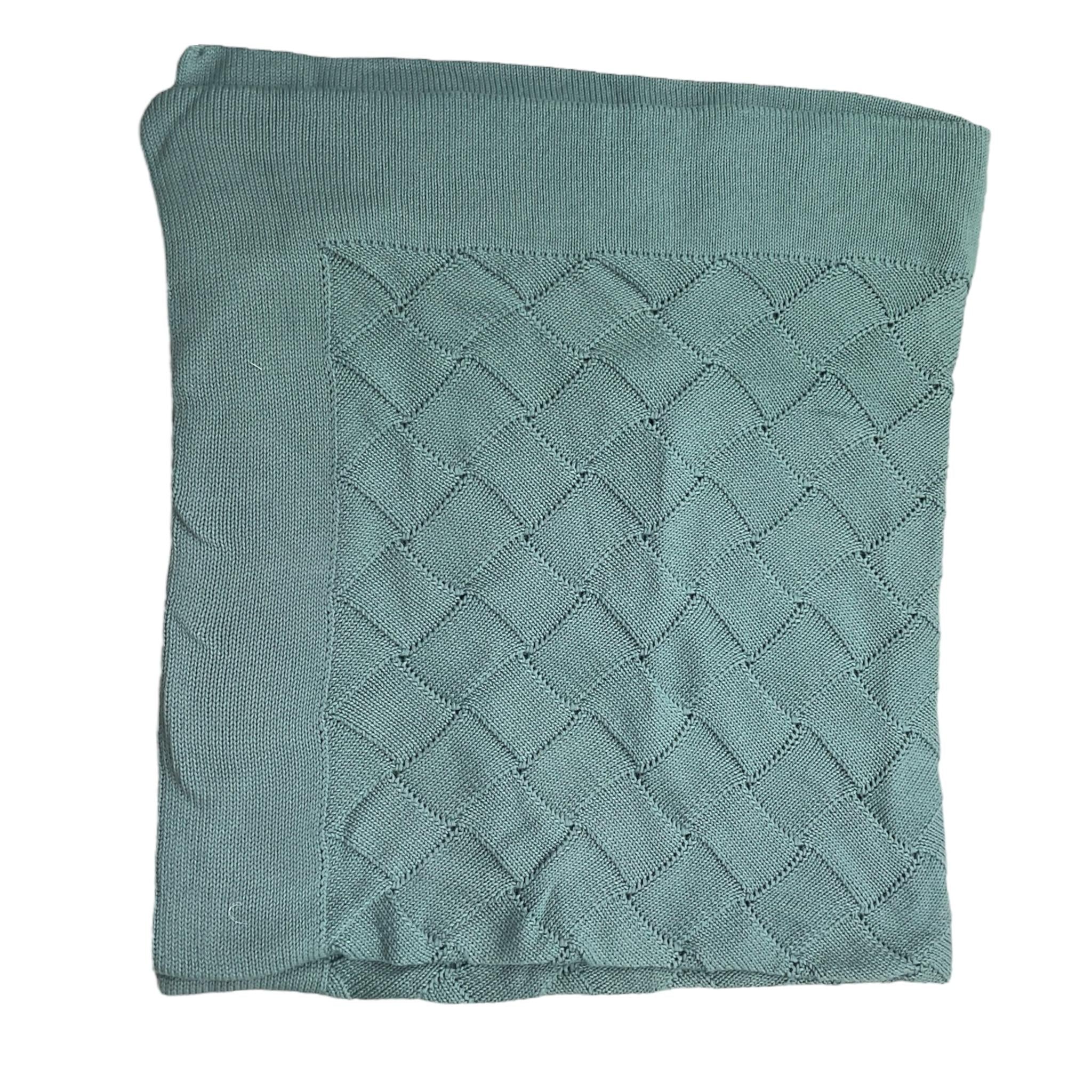 WEDOBLE coperta tinta unita con ricami Verde per Neonato COPVERD VERDE WEDOBLE