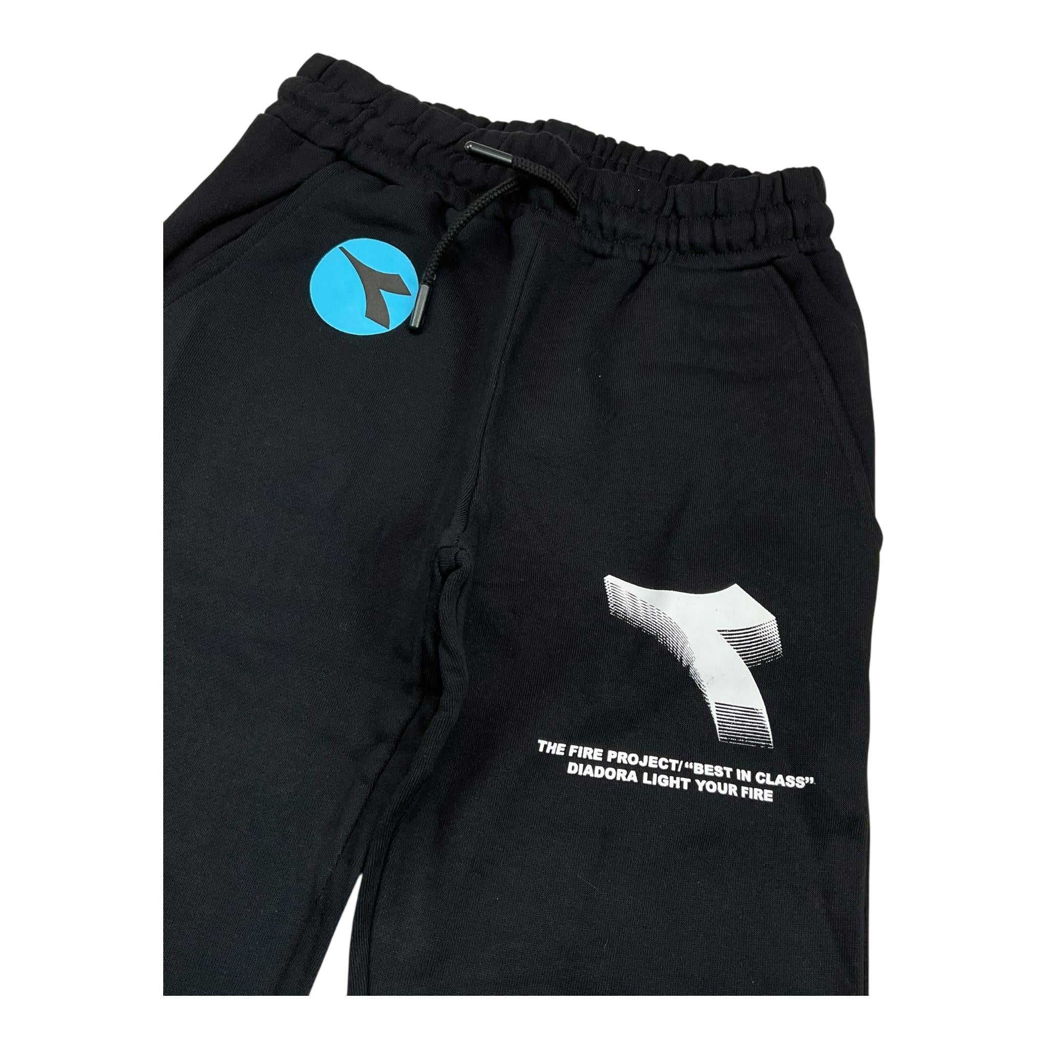 DIADORA pantalone tuta tinta unita cn logo Nero per Bambino F4DIJBF025 NERO DIADORA