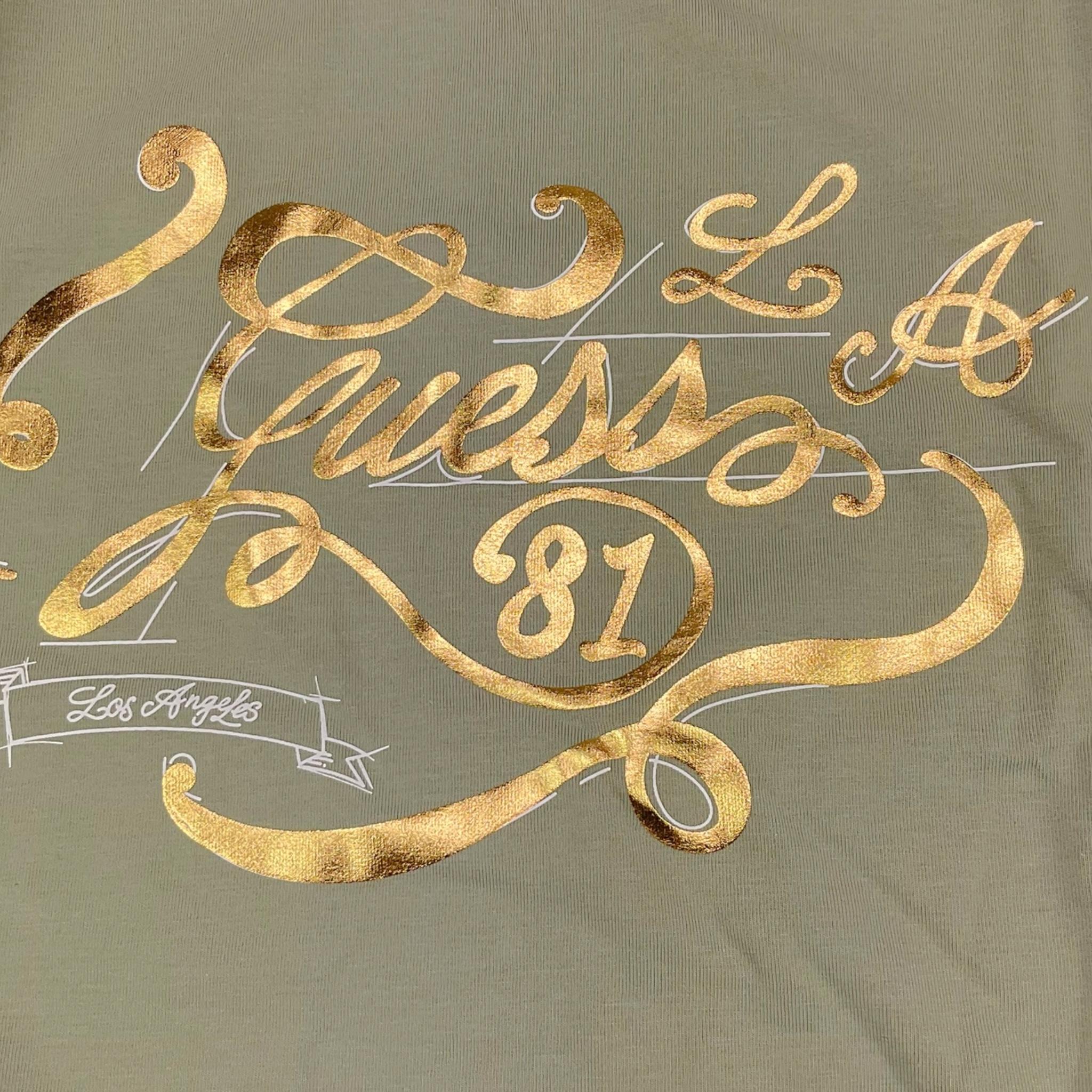 GUESS shirt girocollo tinta unita con stampa Verde per Bambina J4BI01J1314 VERDE GUESS