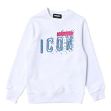 DSQUARED2 felpa chiusa girocollo tinta unita con logo Bianco per Neonato DQ2055N BIANCO DSQUARED2