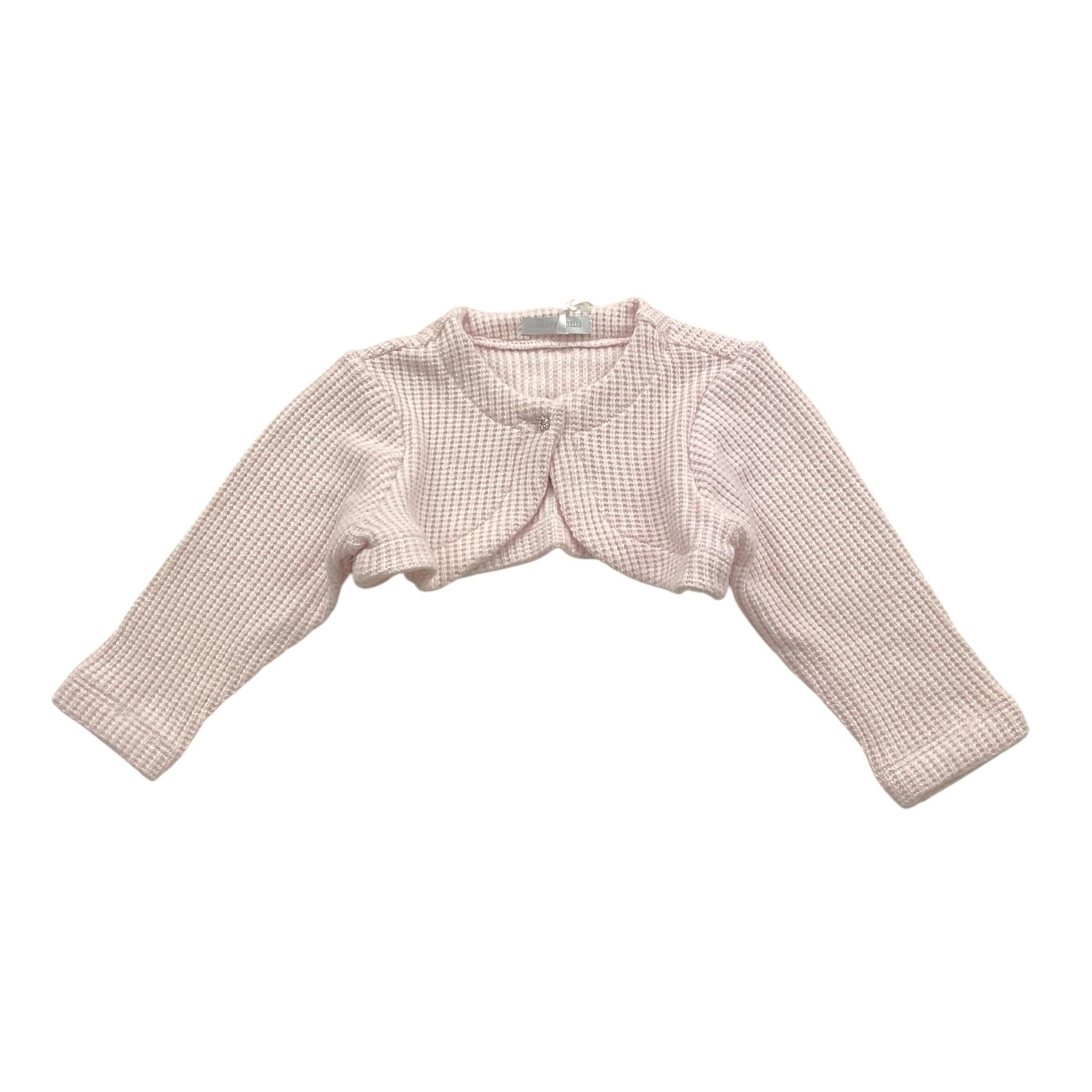 CARLO PIGNATELLI coprispalle tinta unita con bottoni Rosa per Neonata CSC3303B ROSA CARLO PIGNATELLI