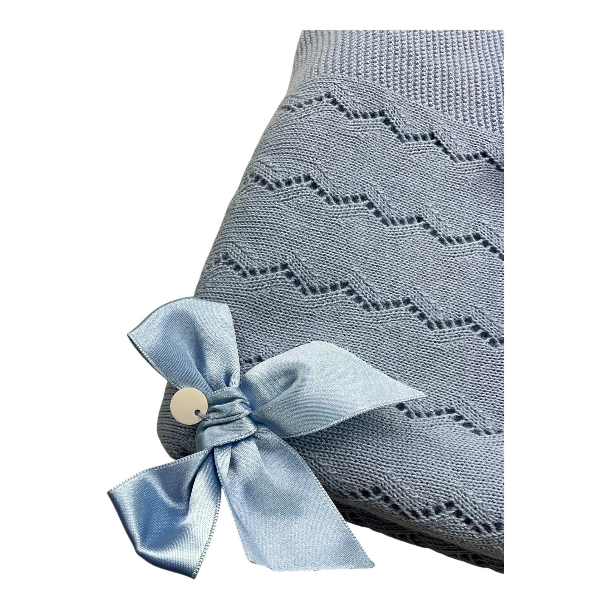 VALENTINA BEBES set coperta-cappello tinta unita Azzurro per Neonata MC68 AZZURRO VALENTINA BEBES