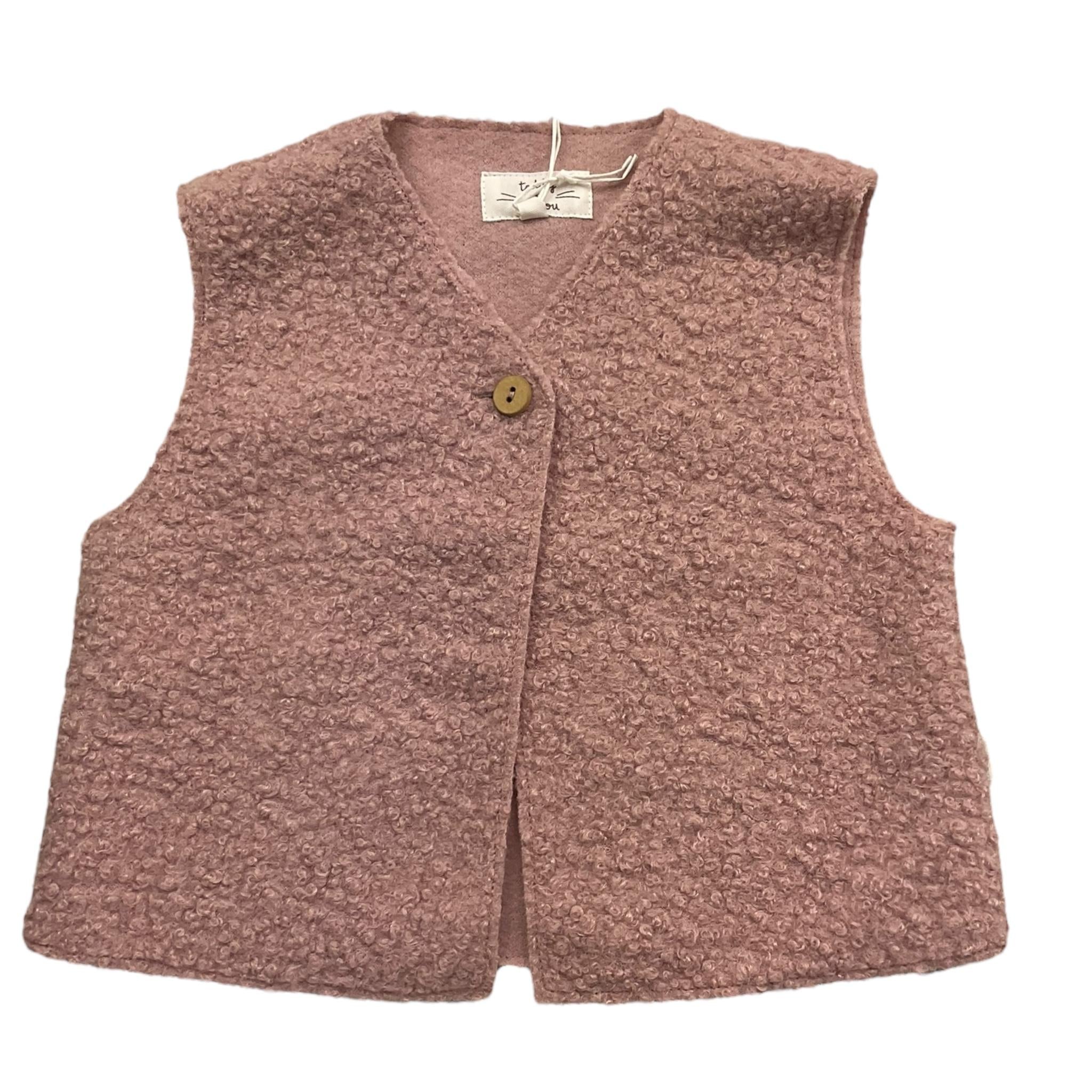 TEDDY E MINOU gilet tinta unita teddy Rosa per Neonata I24GD012PE027X ROSA TEDDY E MINOU