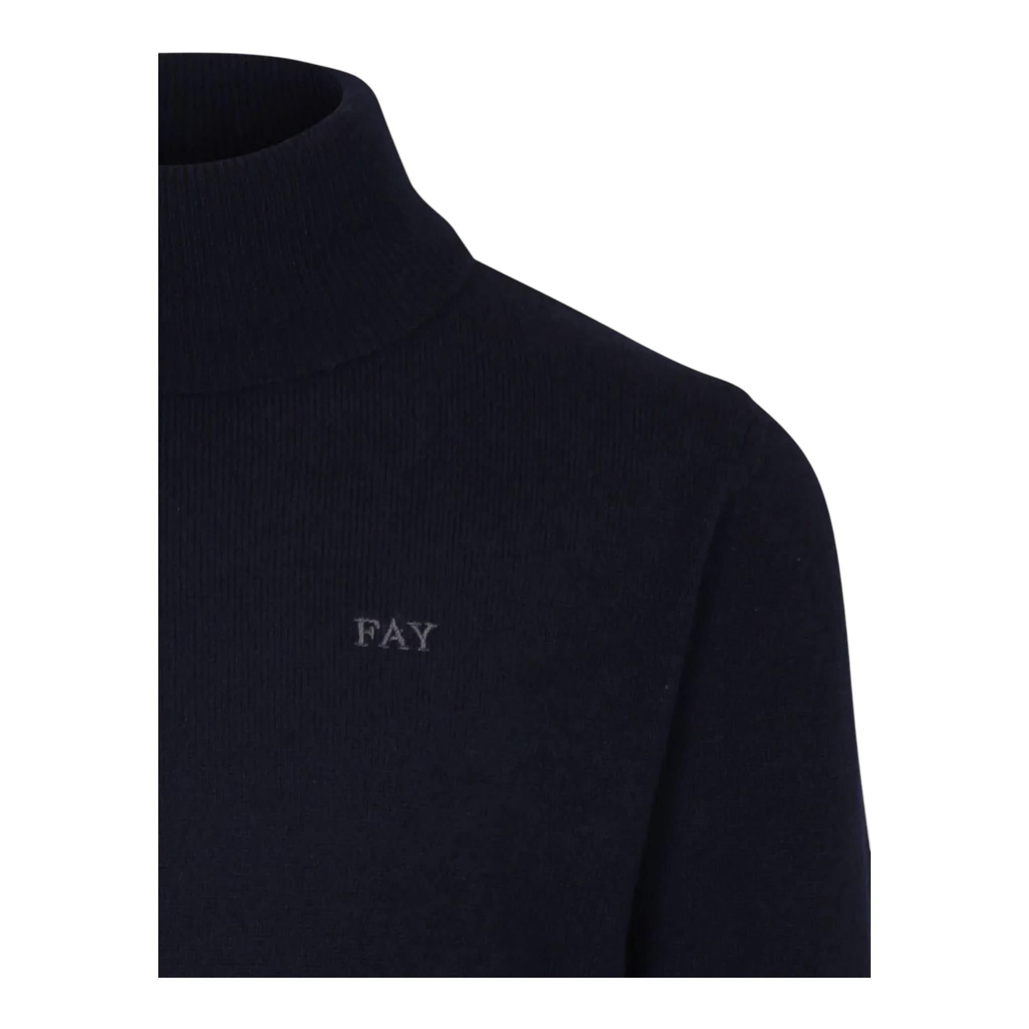 FAY maglia tinta unita collo alto Blu per Neonato FV9P20N BLU FAY