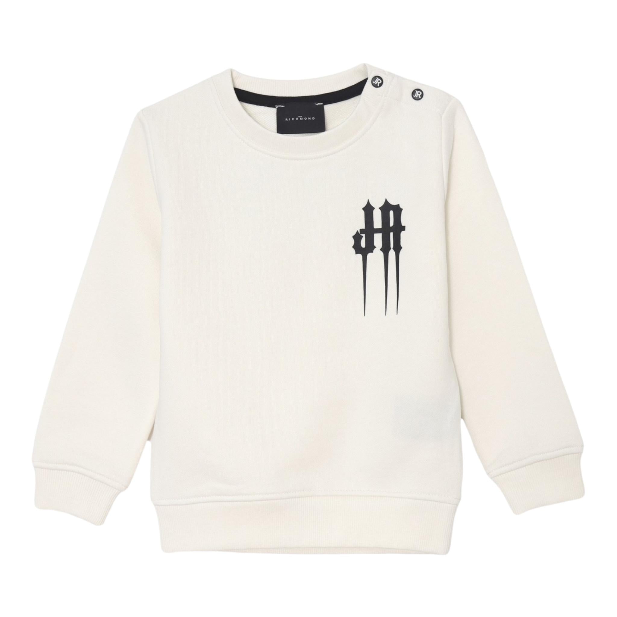 JOHN RICHMOND felpa girocollo tinta unita con stampa Bianco per Bambino RBA24030FE BIANCO JOHN RICHMOND