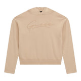 GUESS felpa tinta unita con cappuccio e logo Beige per Bambina J4BR16Z2V42 BEIGE GUESS