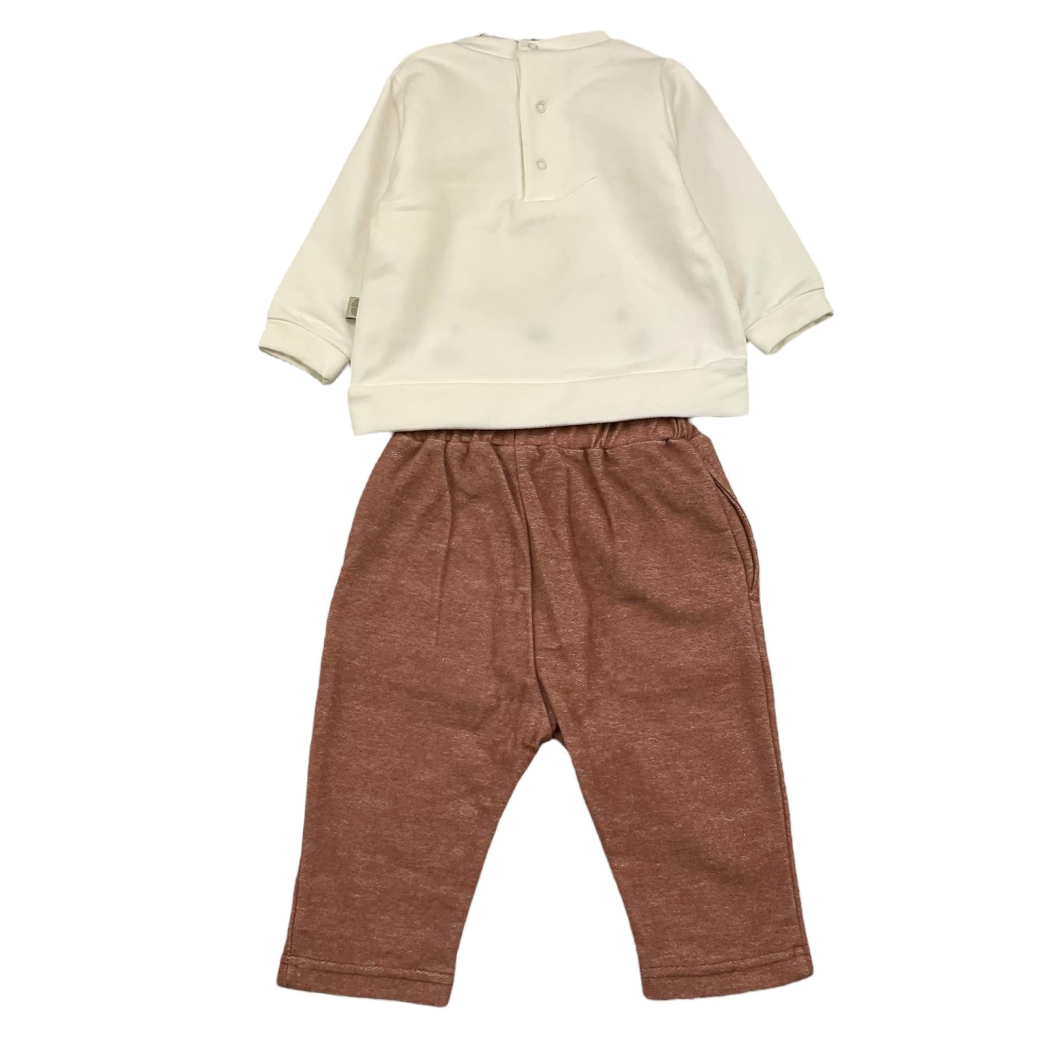 LALALU' abito manica lunga tinta unita in velluto Bianco/rosa per Bambina CFL04NJ BIANCO/ROSA LALALU'