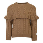 DOU DOU maglia tinta unita con balze Marrone per Bambina DV9A20X MARRONE DOU DOU