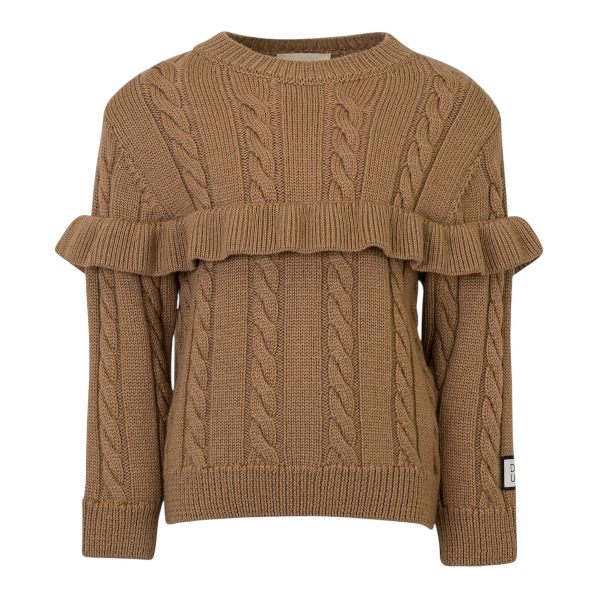 DOU DOU maglia tinta unita con balze Marrone per Bambina DV9A20X MARRONE DOU DOU