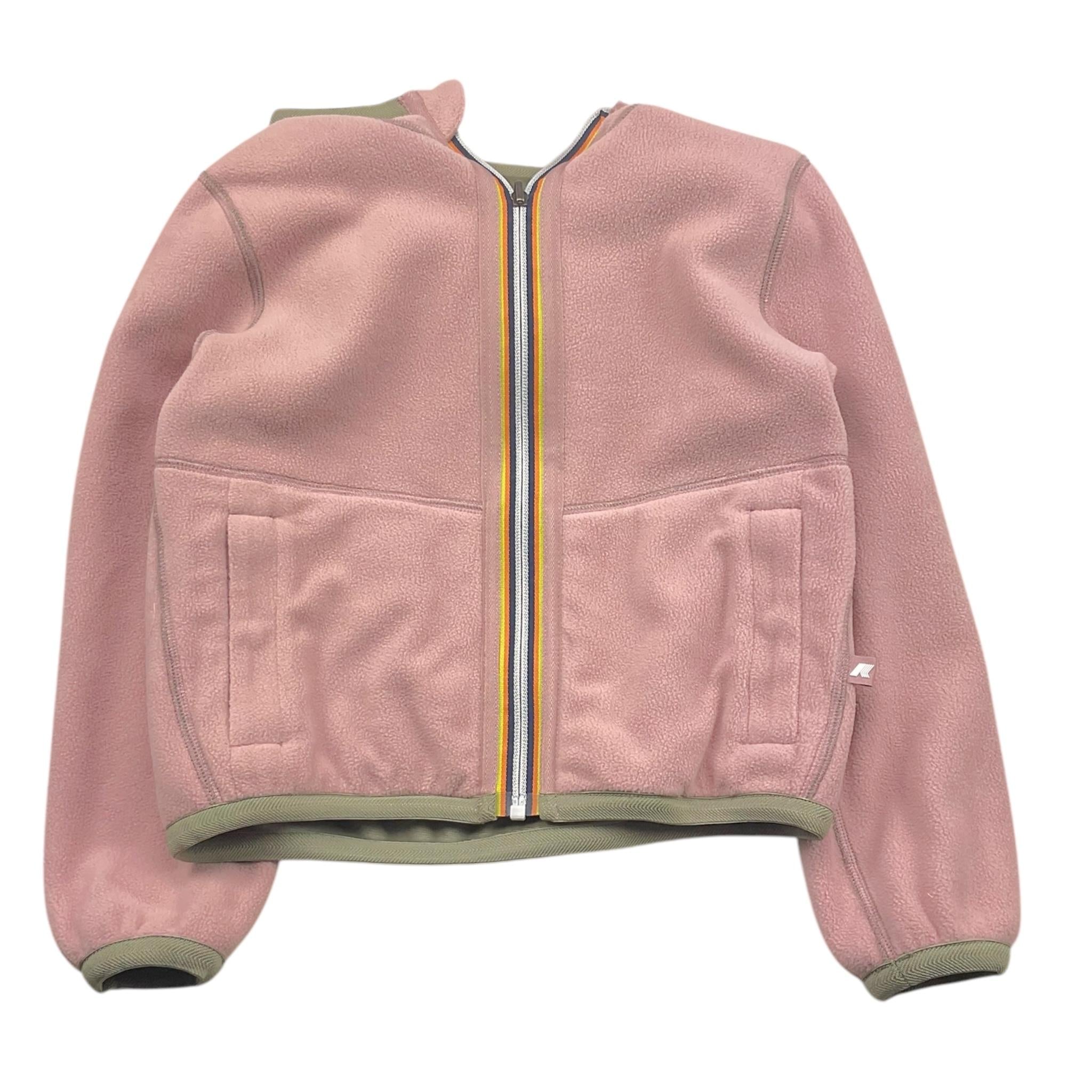 K-WAY felpa tinta unita con zip e cappuccio reversibile Verde per Bambina K8141FW VERDE K-WAY