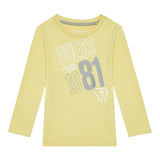 GUESS shirt girocollo tinta unita con stampa in contrasto Giallo per Bambino N4BI18I3Z14 GIALLO GUESS