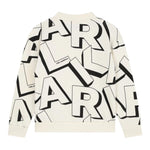 KARL LAGERFELD felpa chiusa girocollo tinta unita con stampe in contrasto Panna per Bambino Z30251 PANNA KARL LAGERFELD