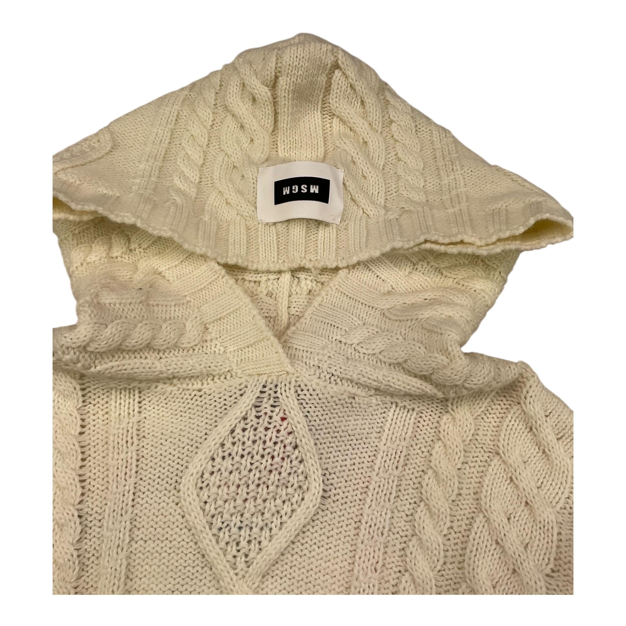 MSGM maglia tinta unita con cappuccio Panna per Bambina F3MSJGJP210 PANNA MSGM