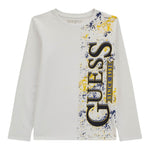GUESS shirt girocollo tinta unita con stampa logo Bianco per Bambino L4YI36K8HM4 BIANCO GUESS