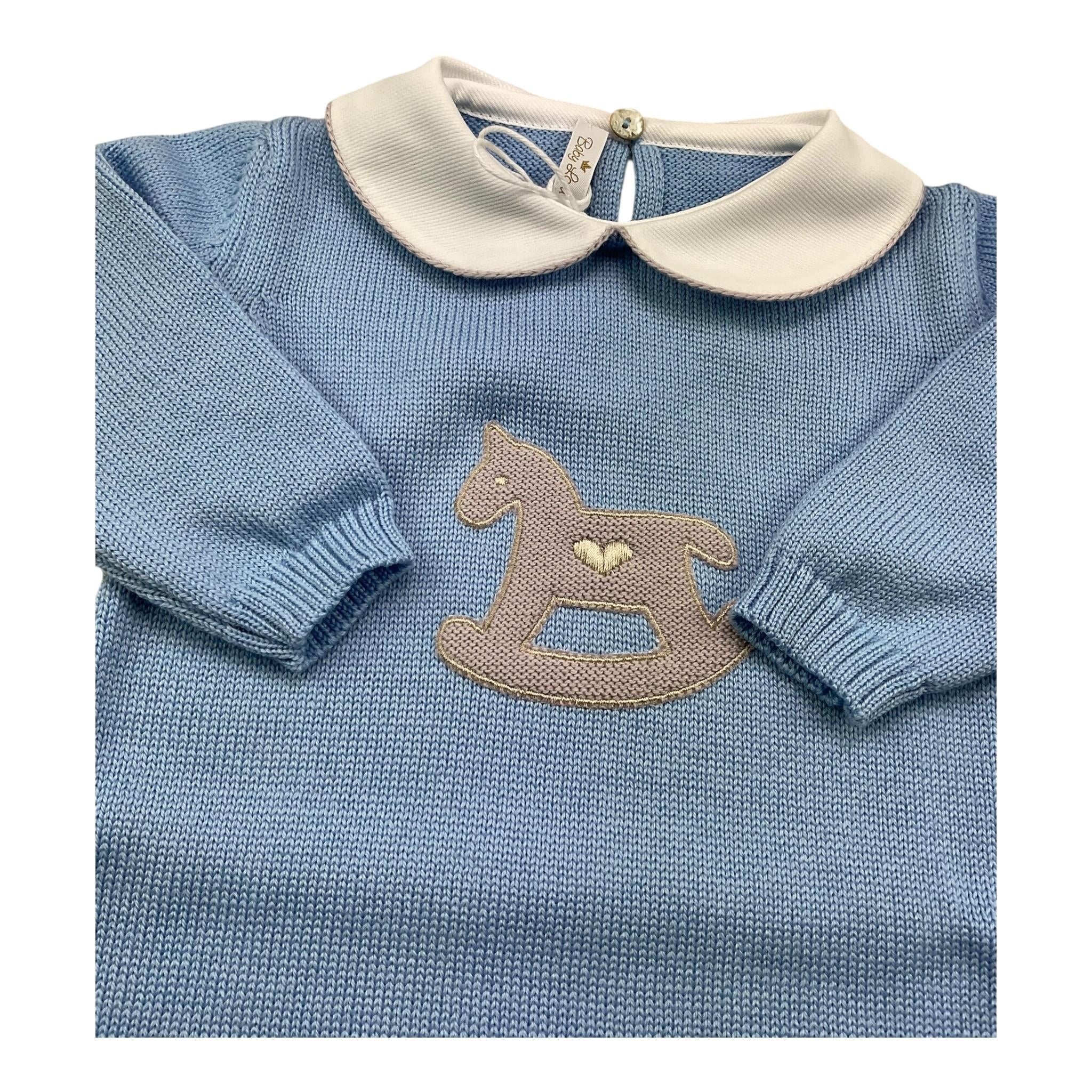 BABY LORD tutina manica lunga tinta unita cn babbucce Azzurro per Neonato 319 AZZURRO BABY LORD