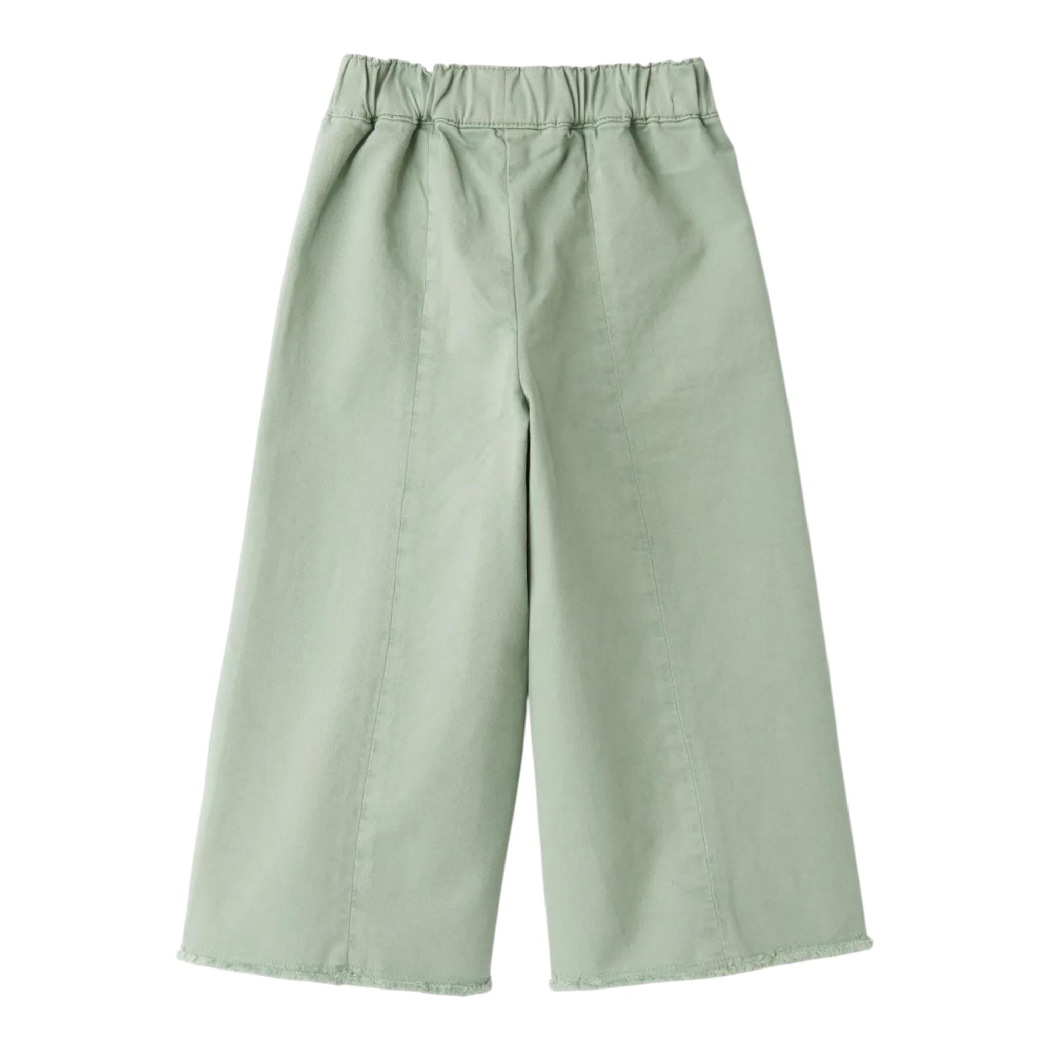 IL GUFO pantalone modello a palazzo tinta unita con elastico in vita Verde per Bambina A24PL38\C6036 VERDE IL GUFO