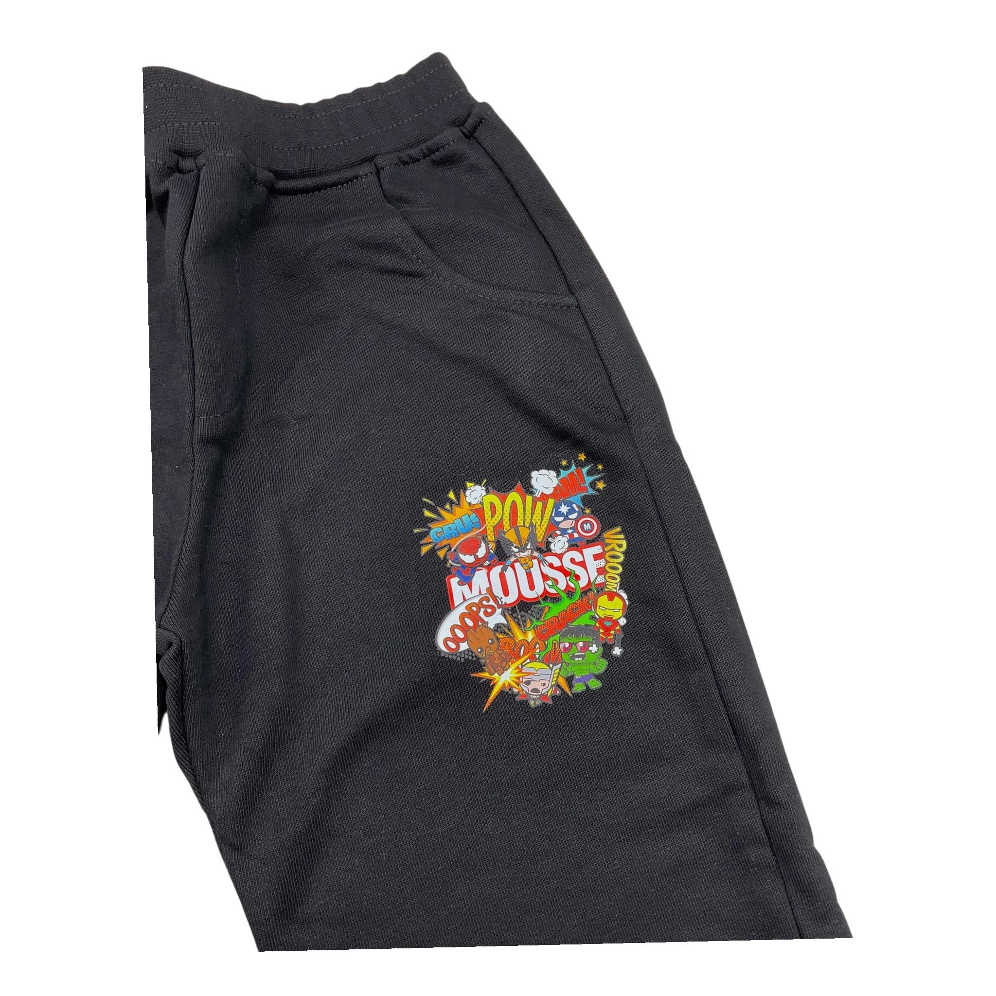 MOUSSE pantalone tuta tinta unita con stampa marvel Nero per Bambino HKPG371G NERO MOUSSE