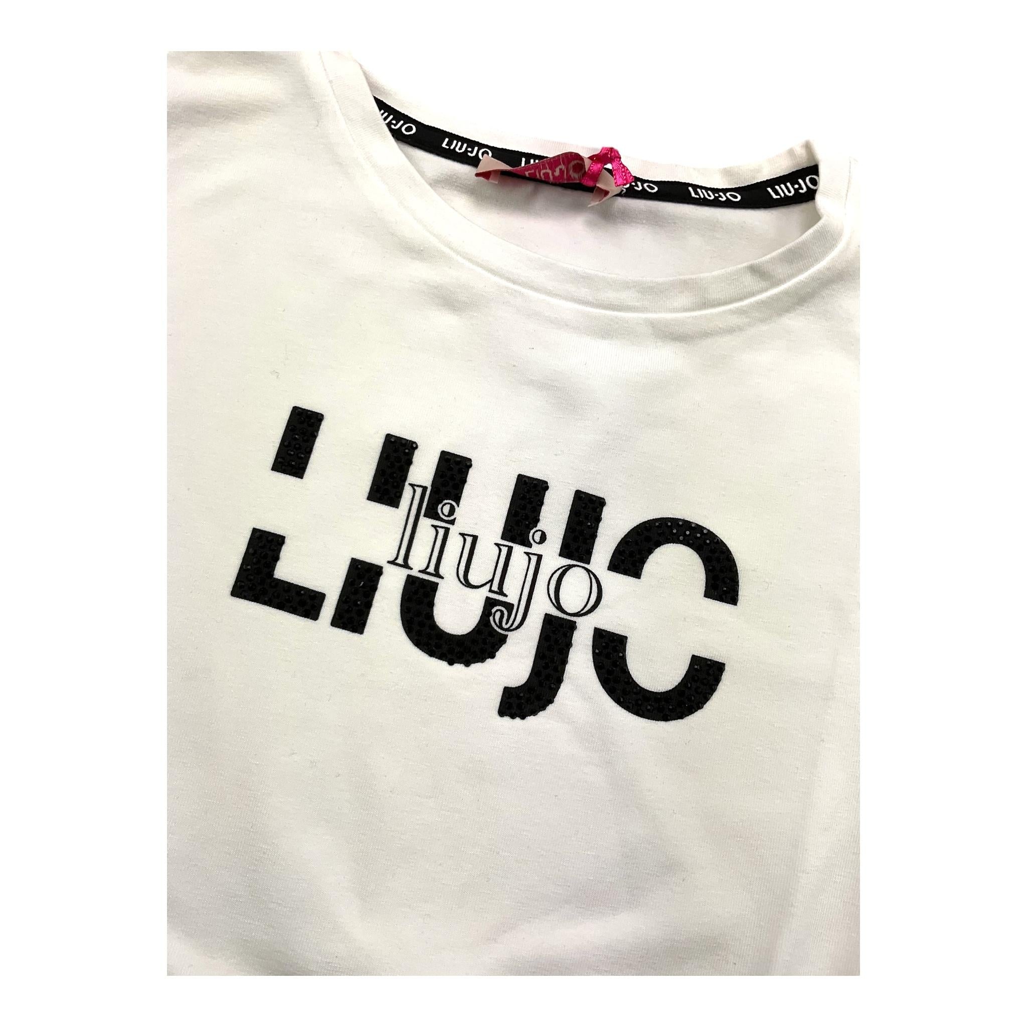 DIXIE shirt gircollo tinta unita cn stampa logo Bianco per Bambina GF3122 BIANCO DIXIE
