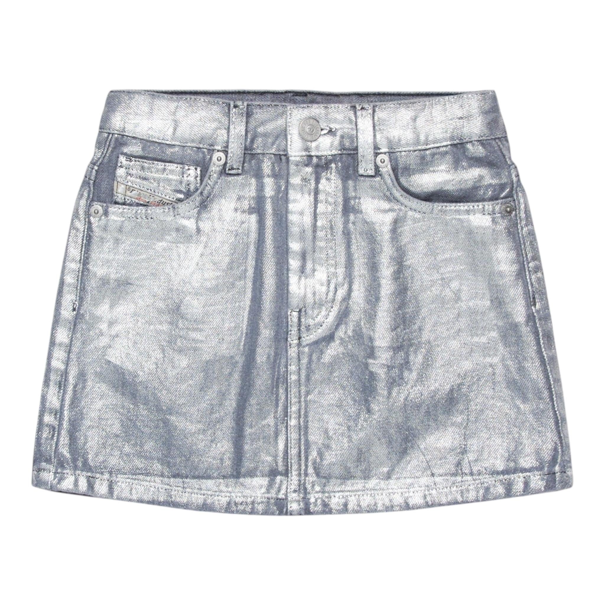 DIESEL gonna tinta unita con girovita regolabile Argento per Bambina J00958 ARGENTO DIESEL