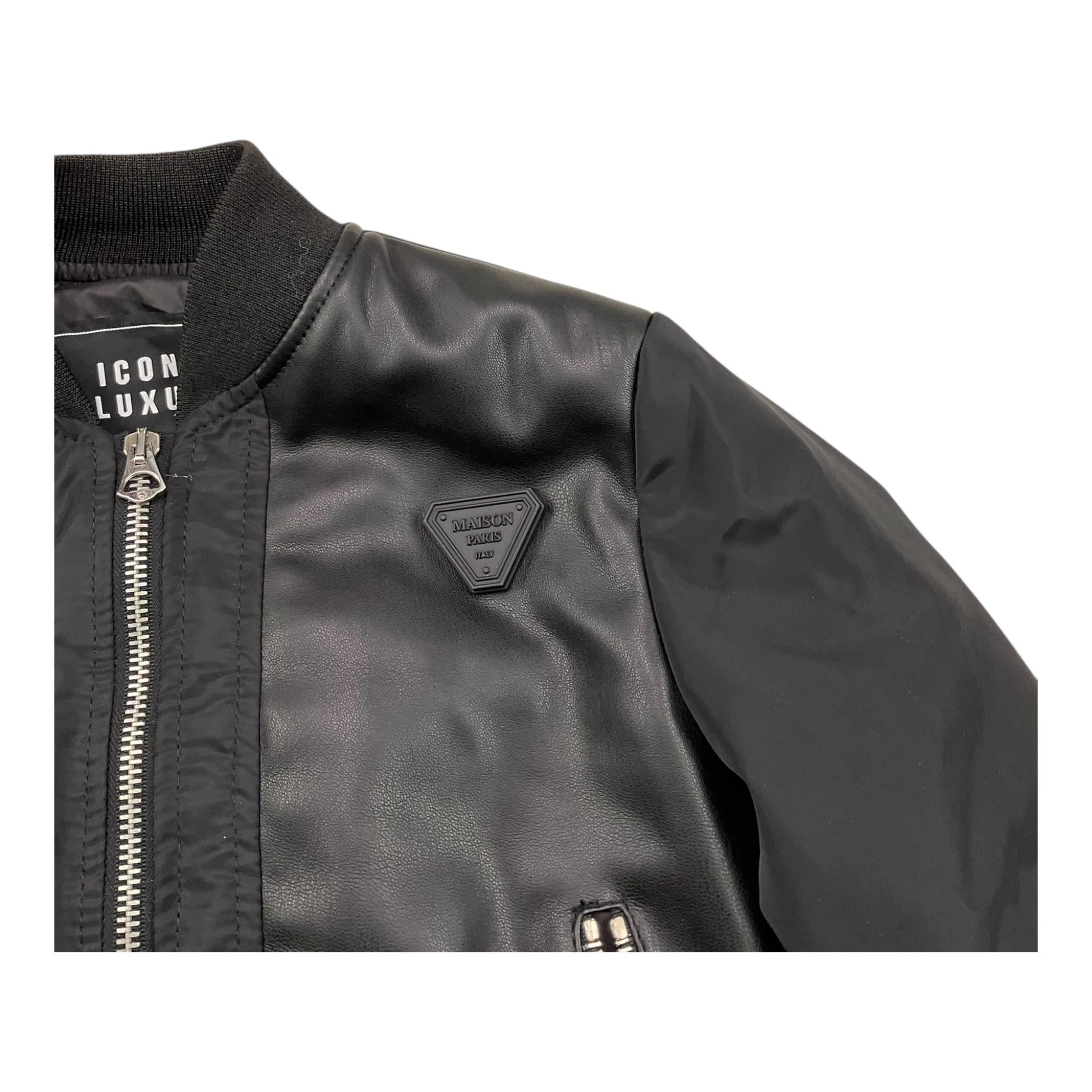 MAISON 9 PARIS giubbino tinta unita con zip  Nero per Neonato G80013 NERO MAISON 9 PARIS