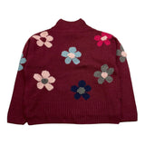 IL GUFO maglia girocollo tinta unita con ricami fiori Bordeaux per Bambina A24AMA471EM220 BORDEAUX IL GUFO