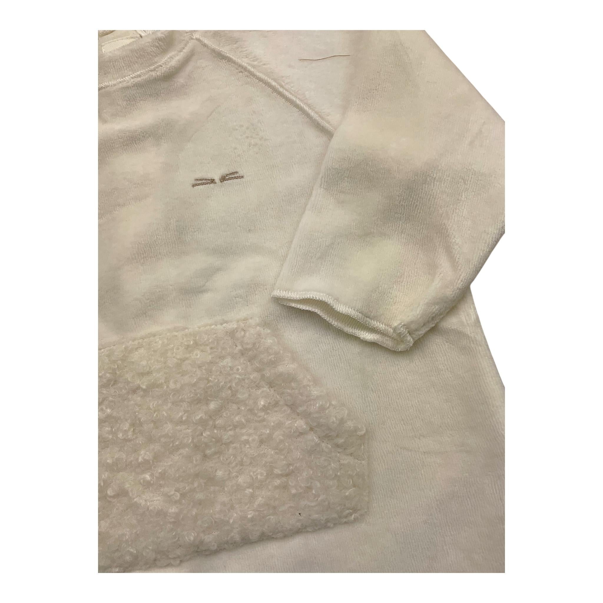 TEDDY E MINOU tutina tinta unita in velluto Bianco per Neonato I24TU039M0137 BIANCO TEDDY E MINOU