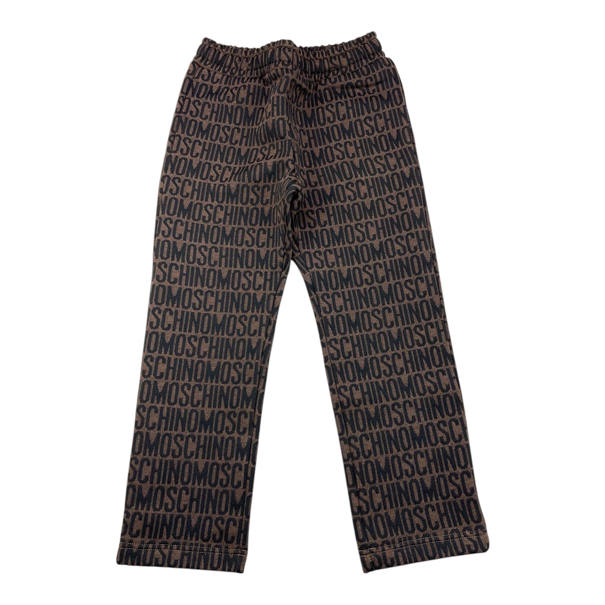 MOSCHINO pantalone tinta unita con stampe moschino Marrone per Bambino HUP07S MARRONE MOSCHINO
