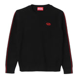 DIESEL maglia tinta unita girocollo con logo Nero per Bambino J02085X NERO DIESEL