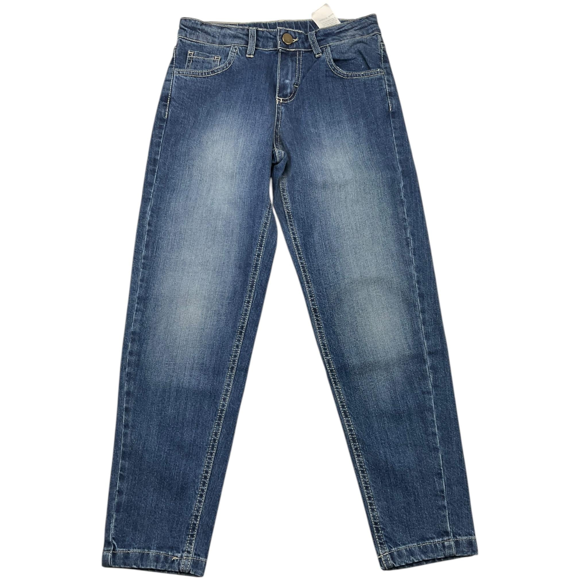JANICE jeans tinta unita con girovita regolabile Blu per Bambina JN038R BLU JANICE