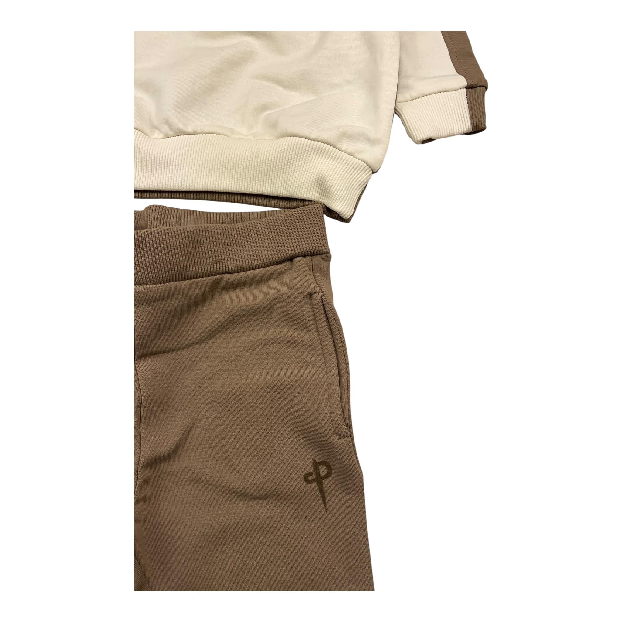CESARE PACIOTTI completo 2pz felpa-pantalone bicolore Fango per Neonato COMP5312B FANGO CESARE PACIOTTI