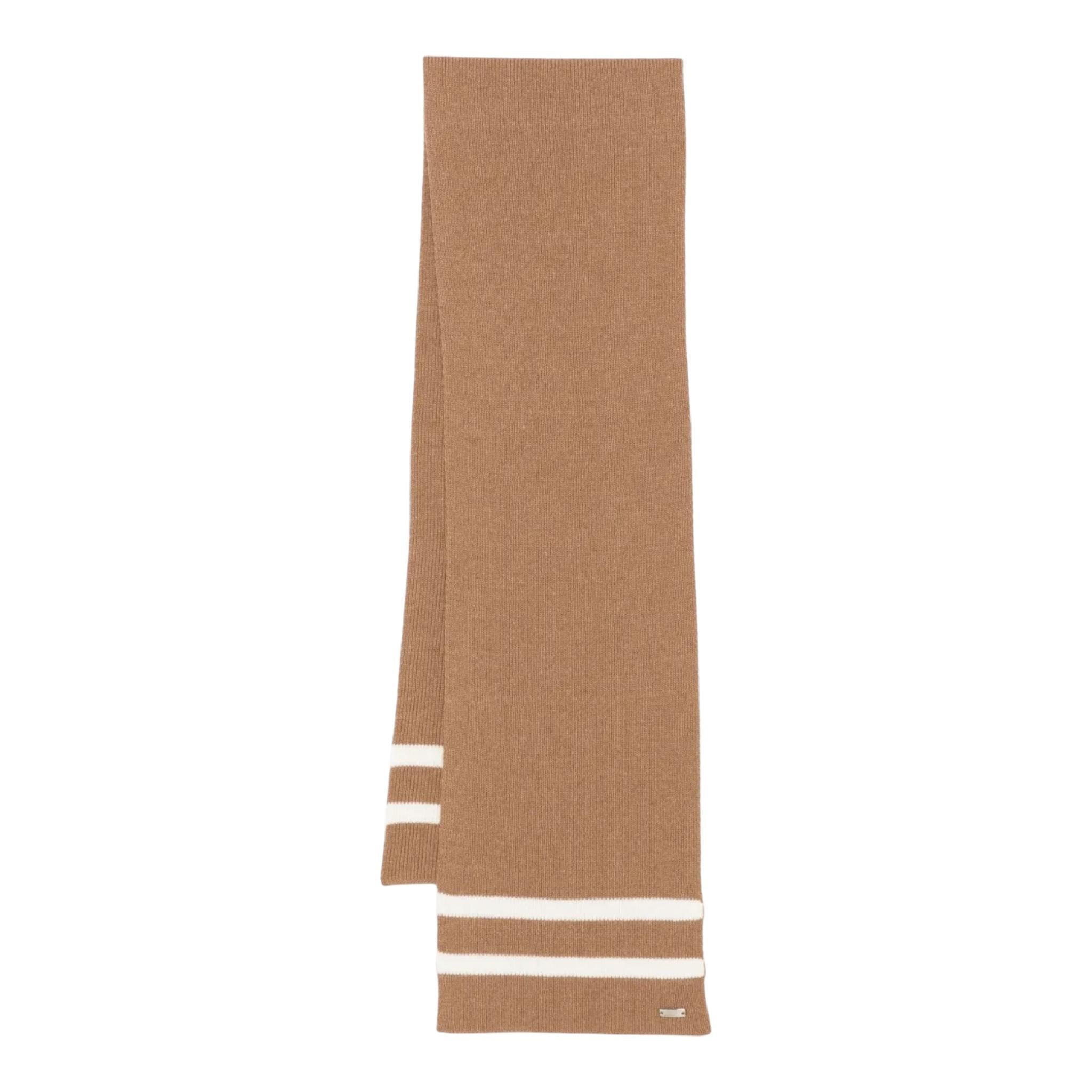HERNO sciarpa tinta unita con righe in contrasto Cammello per Bambino SCP00010X CAMMELLO HERNO