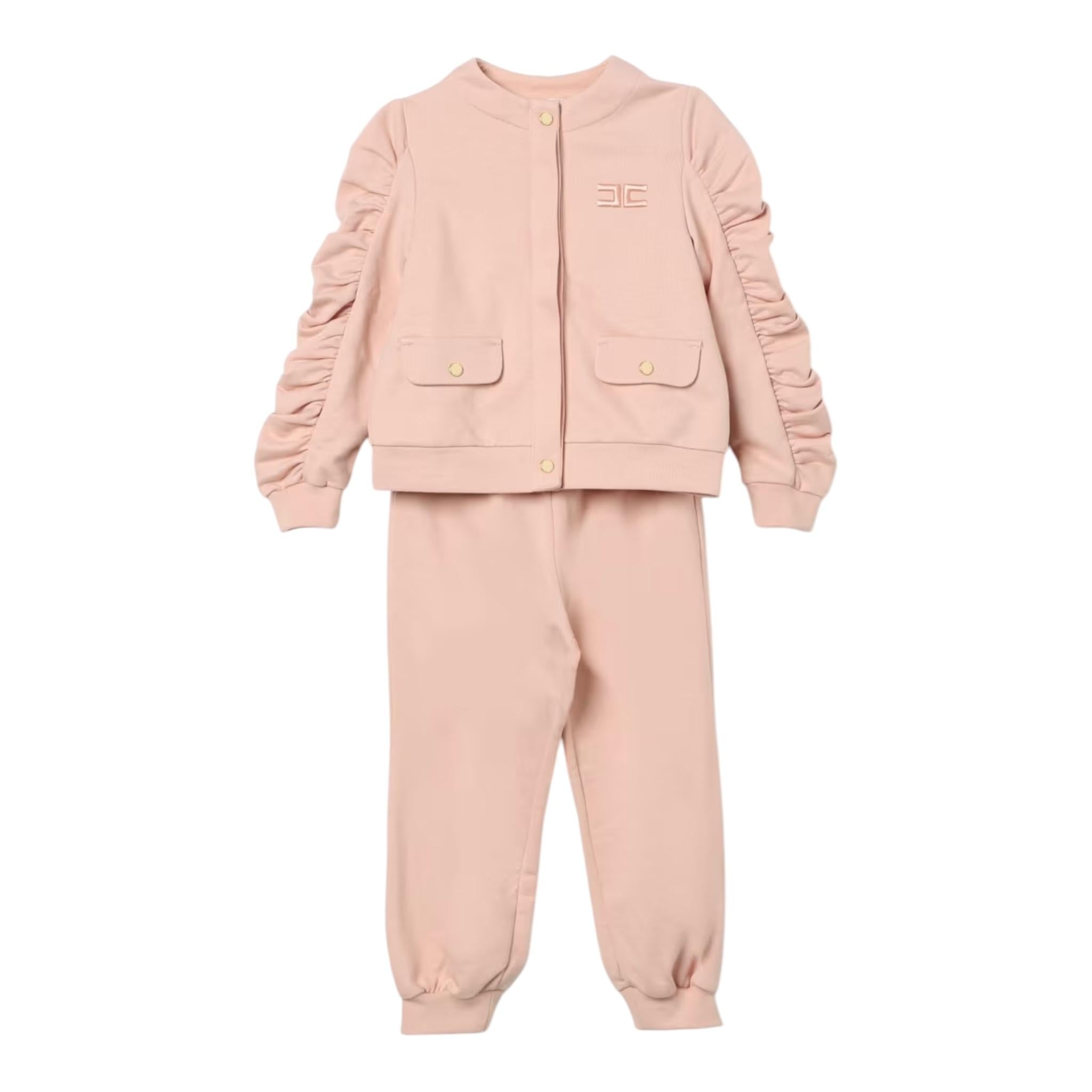 ELISABETTA FRANCHI completo 2 pezzi felpa-pantalone tinta unita Rosa per Bambina EGCM005 ROSA ELISABETTA FRANCHI
