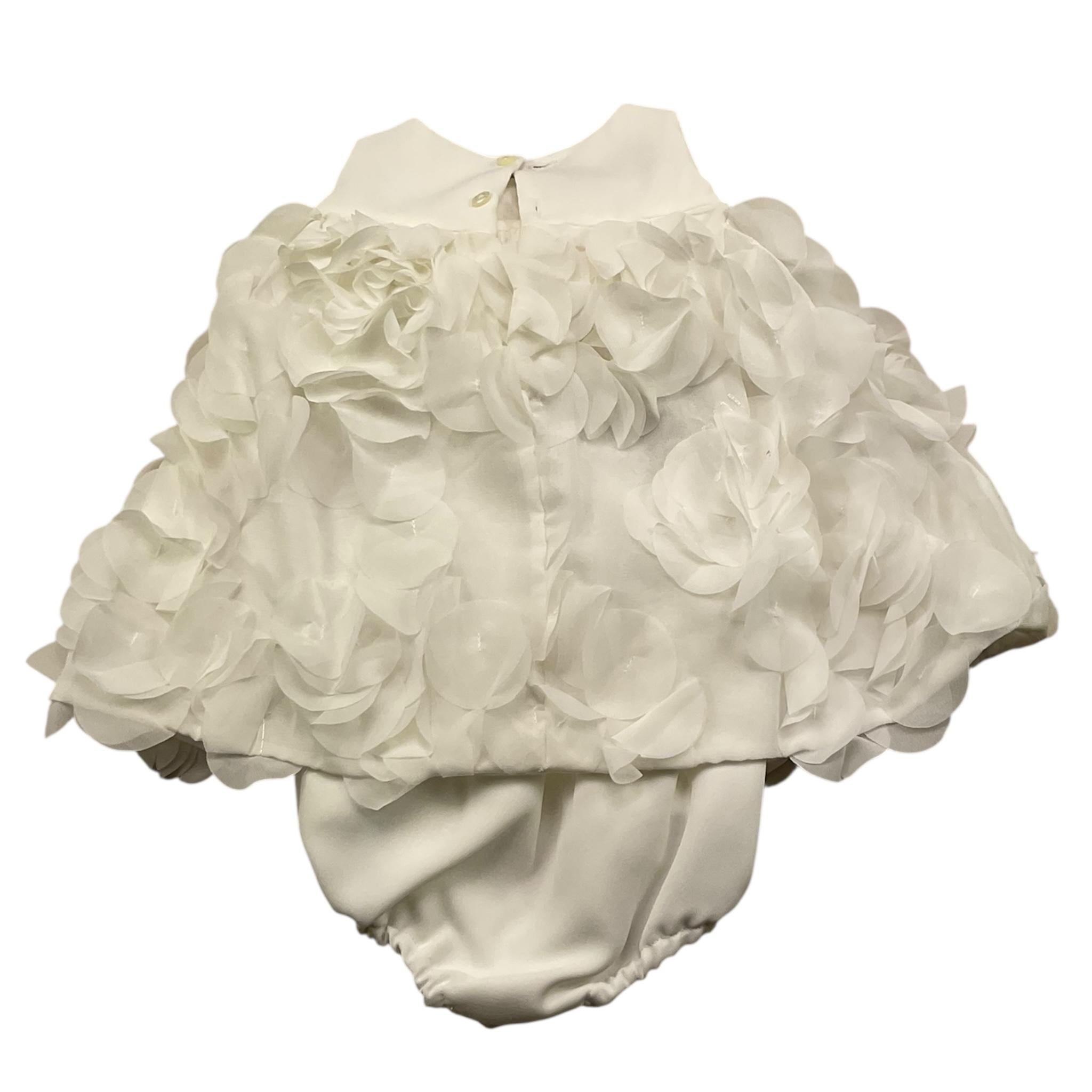 LA STUPENDERIA abito giromanica tinta unita cn culotte Bianco per Neonata CBAB54 BIANCO LA STUPENDERIA