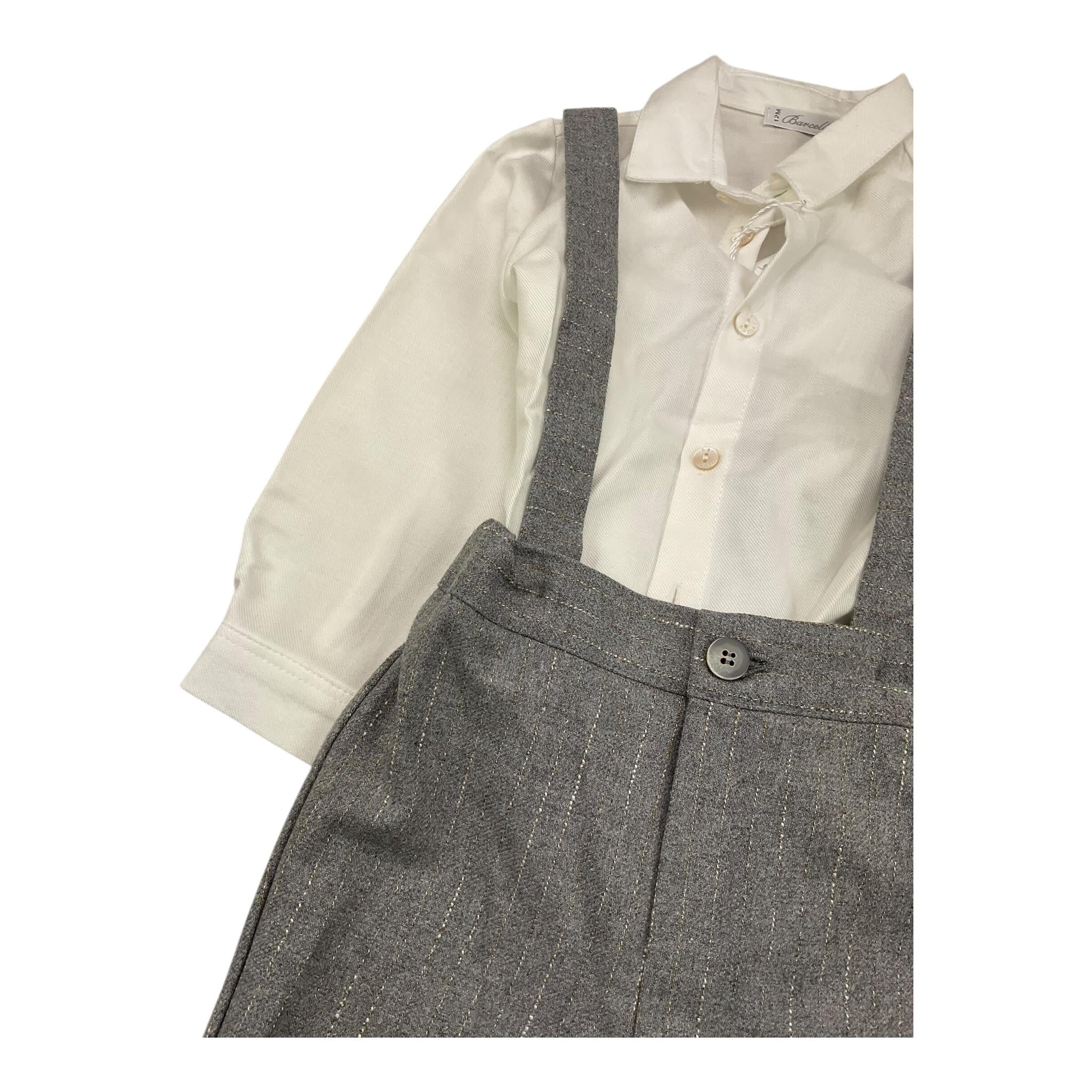 BARCELLINO complet 3 pezzi camicia-salopette-papillon Grigio per Bambino 115910LJ GRIGIO BARCELLINO