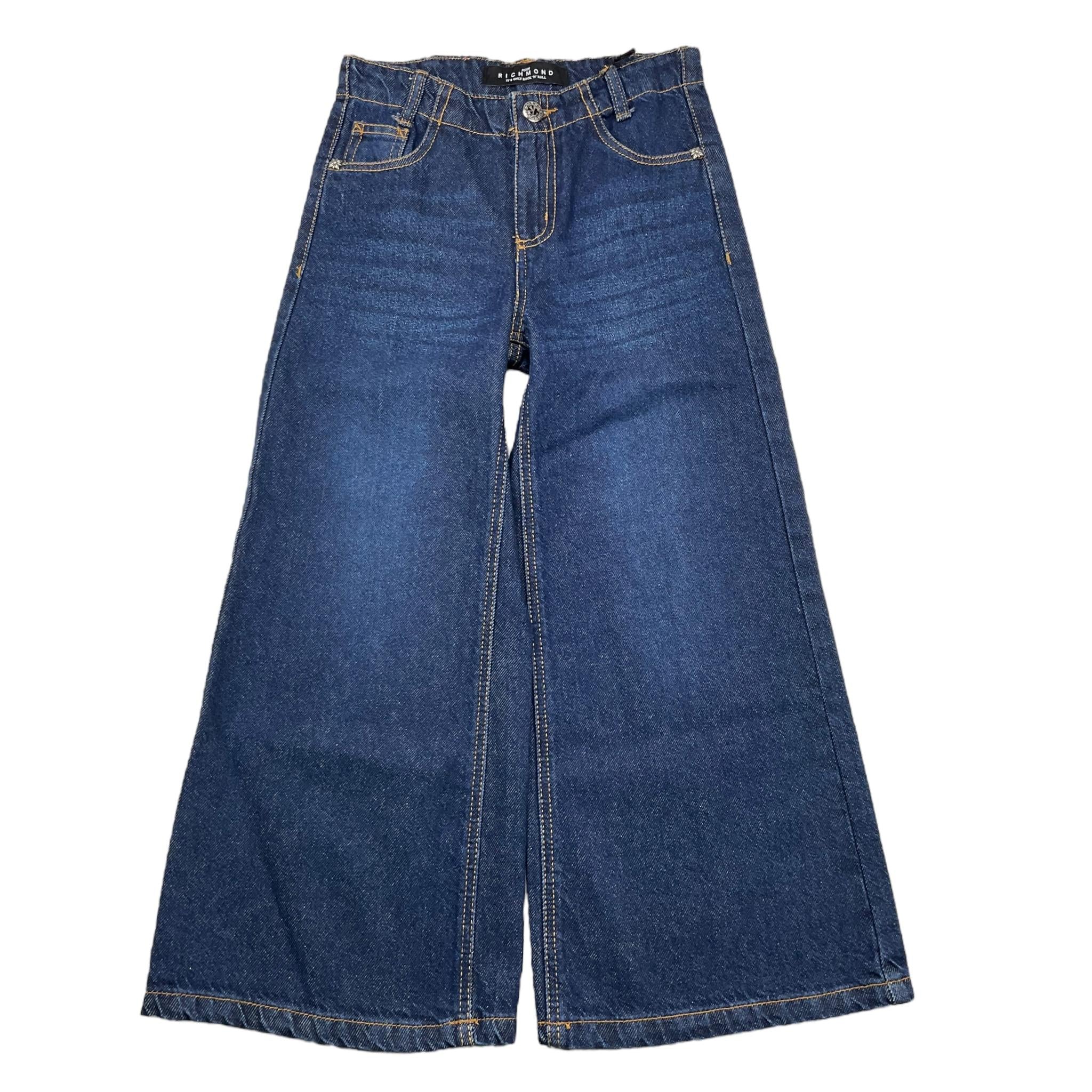 JOHN RICHMOND jeans tinta unita modello palazzo Blu per Bambina RGA25023JE BLU JOHN RICHMOND
