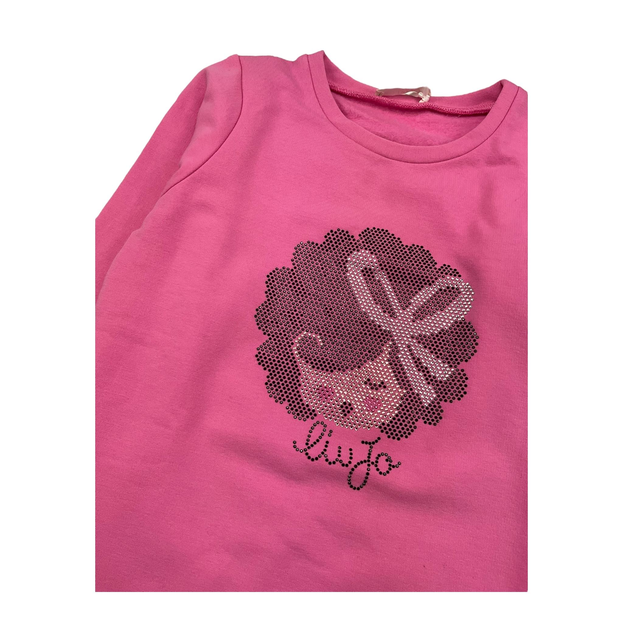 LIU JO maxi felpa tinta unita con brillantini Rosa per Bambina KF4024F0939 ROSA LIU JO