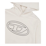 DIESEL felpa tinta unita con cappuccio e stampa Panna per Bambino J02017 PANNA DIESEL