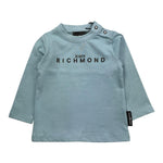 JOHN RICHMOND shirt girocollo tinta unita con stampa Azzurro per Neonato RIA25012TS AZZURRO JOHN RICHMOND