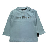 JOHN RICHMOND shirt girocollo tinta unita con stampa Azzurro per Neonato RIA25012TS AZZURRO JOHN RICHMOND
