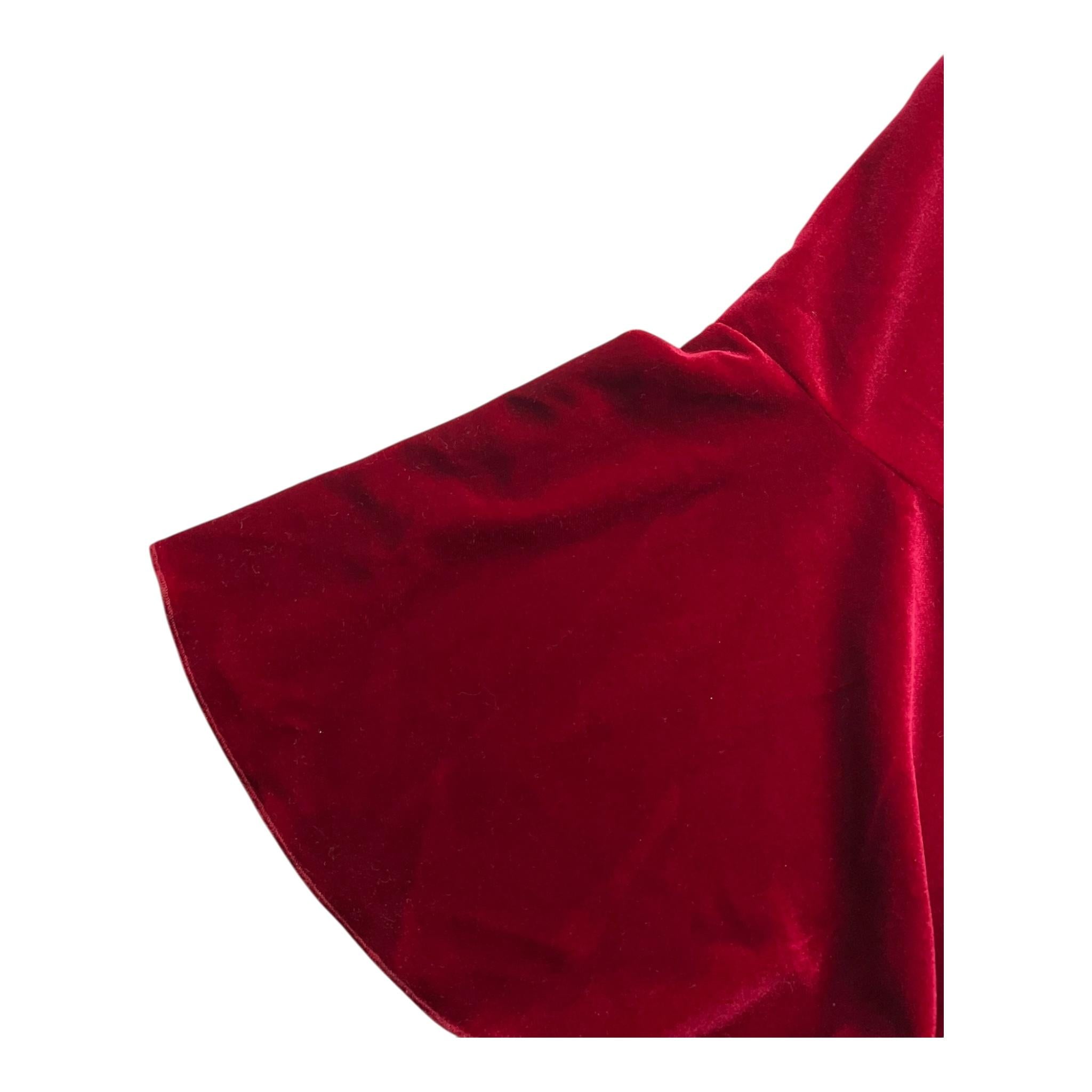 LA STUPENDERIA tuta intera giromanica tinta unita in velluto Rosso per Bambina TJTT72 ROSSO LA STUPENDERIA