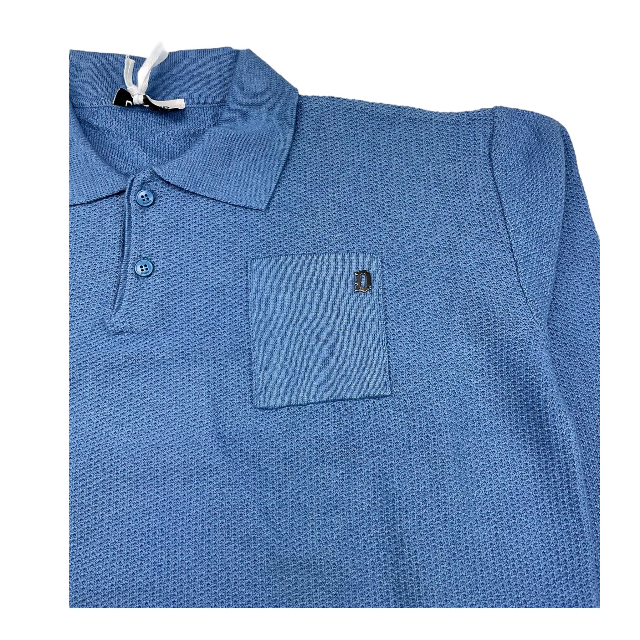 DONDUP maglia tinta unita con colletto e taschino Azzurro per Bambino DMMA011 AZZURRO DONDUP