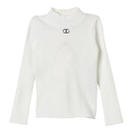 TWINSET maglia mezzo collo tinta unita a costine Bianco per Bambina 242GJ3190X BIANCO TWINSET