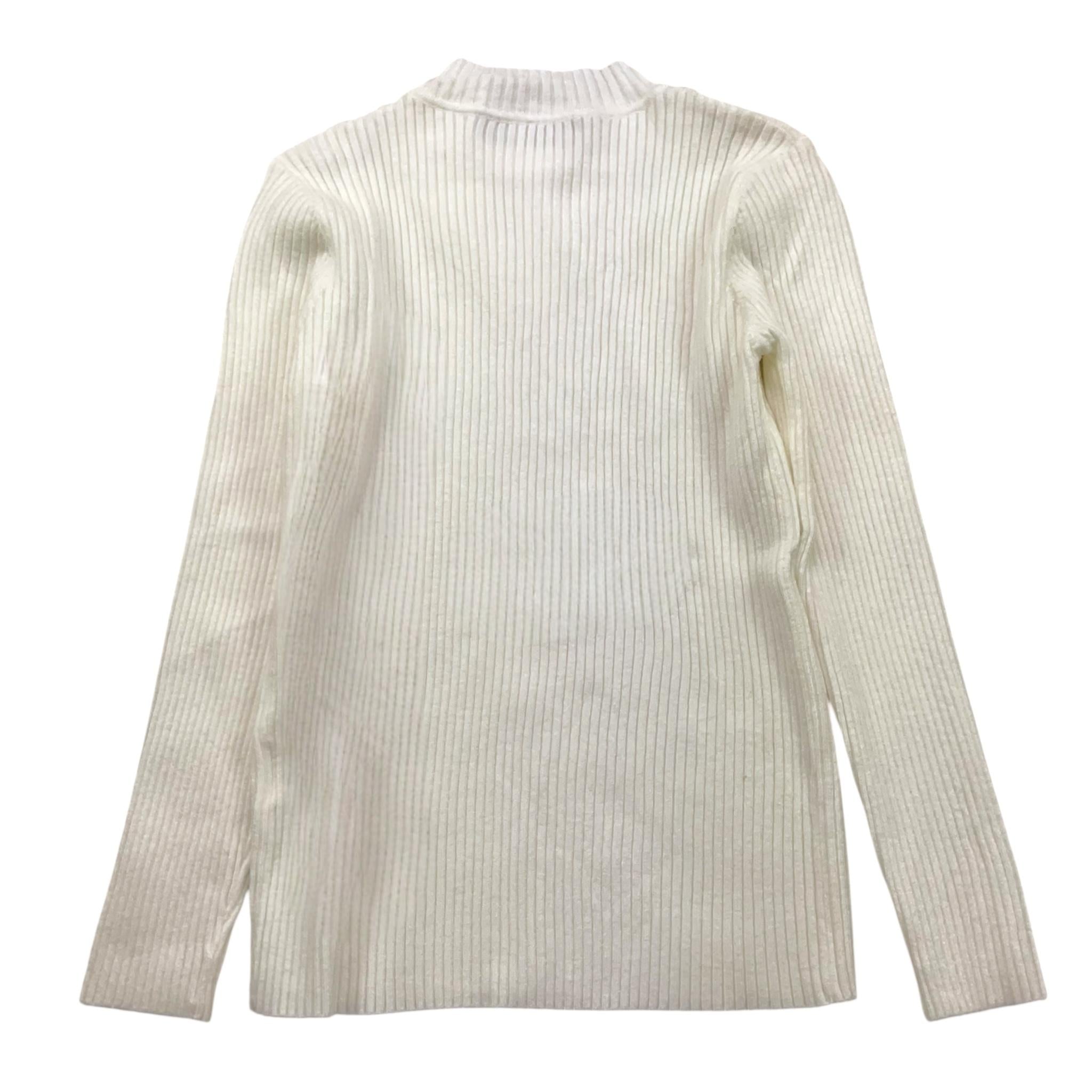 SMILE YES maglia tinta unita mezzo collo a costine Bianco per Bambina BA903 BIANCO SMILE YES