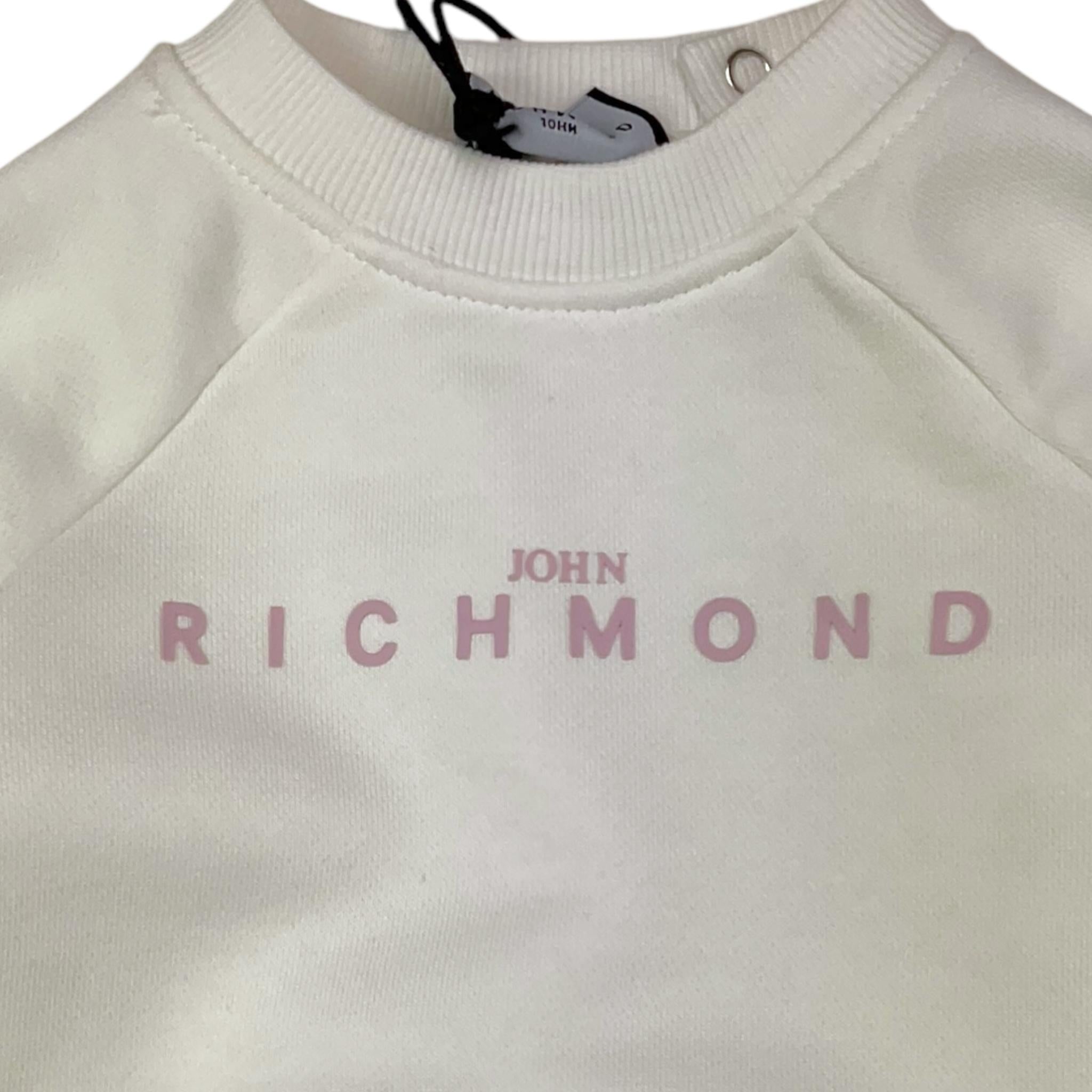 JOHN RICHMOND completo 2pz bicolore felpa-pantalone Bianco/rosa per Neonata RIA25017CF BIANCO/ROSA JOHN RICHMOND