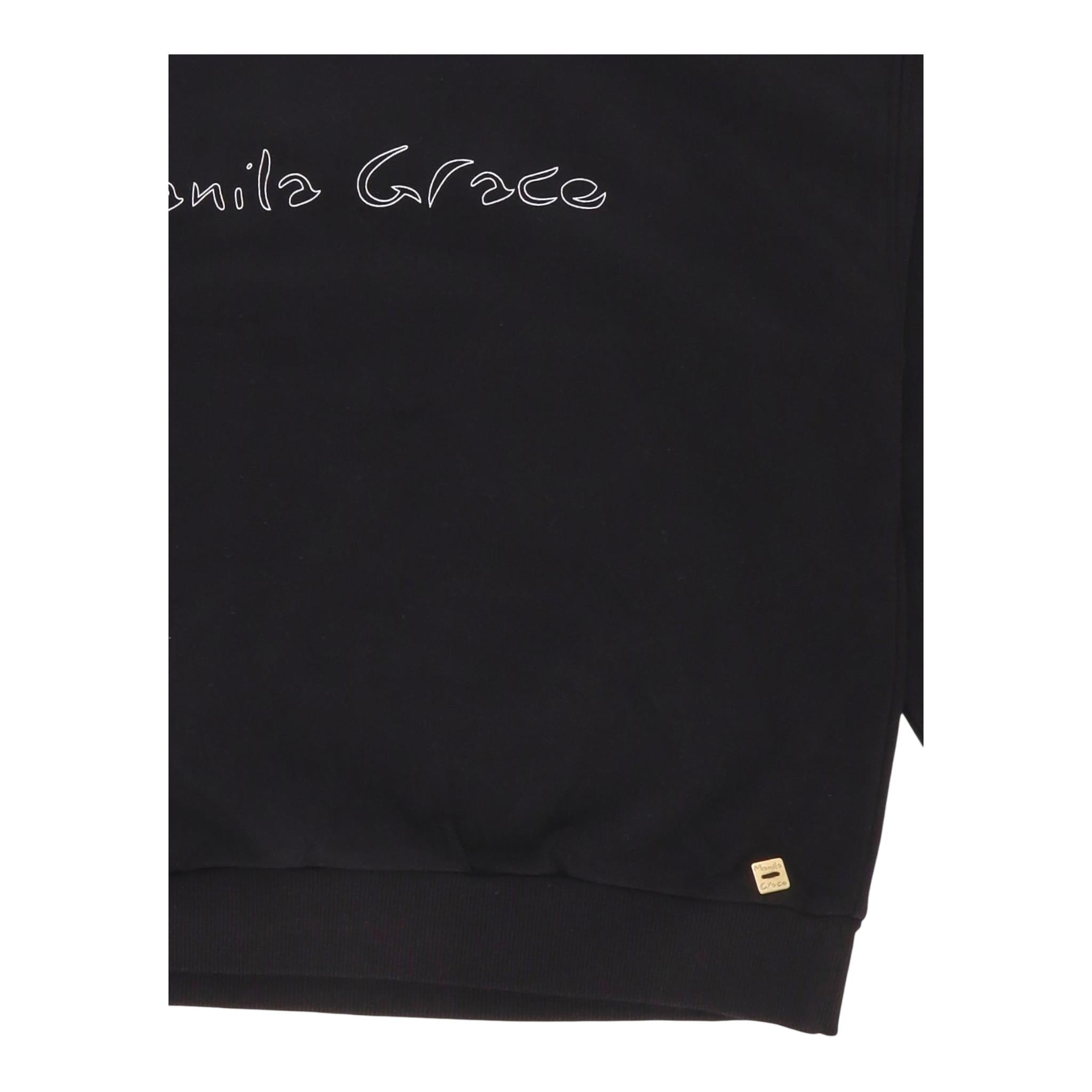 MANILA GRACE felpa chiusa con cappuccio tinta unita Nero per Bambina MFJF24M153 NERO MANILA GRACE
